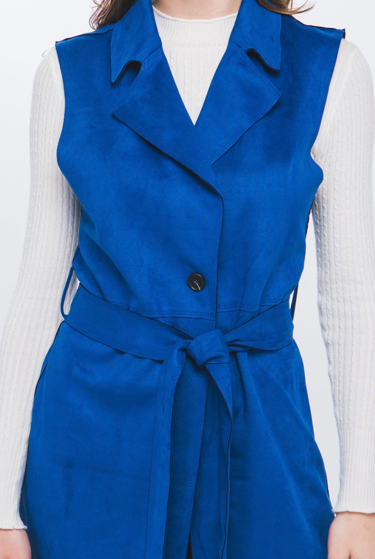 Carmen Suede Long Blazer (Royal)