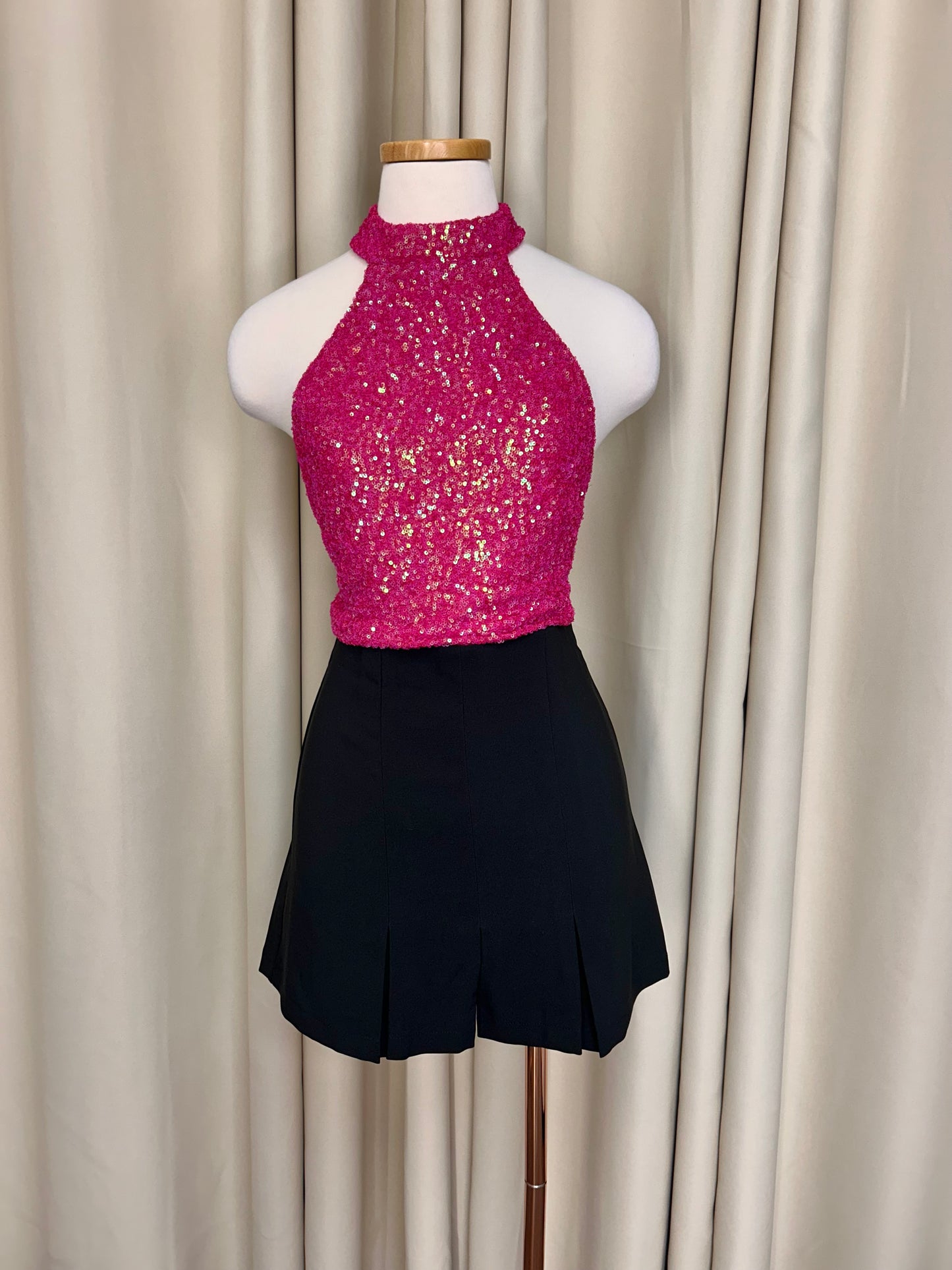Valeria Sequin Top (Pink)