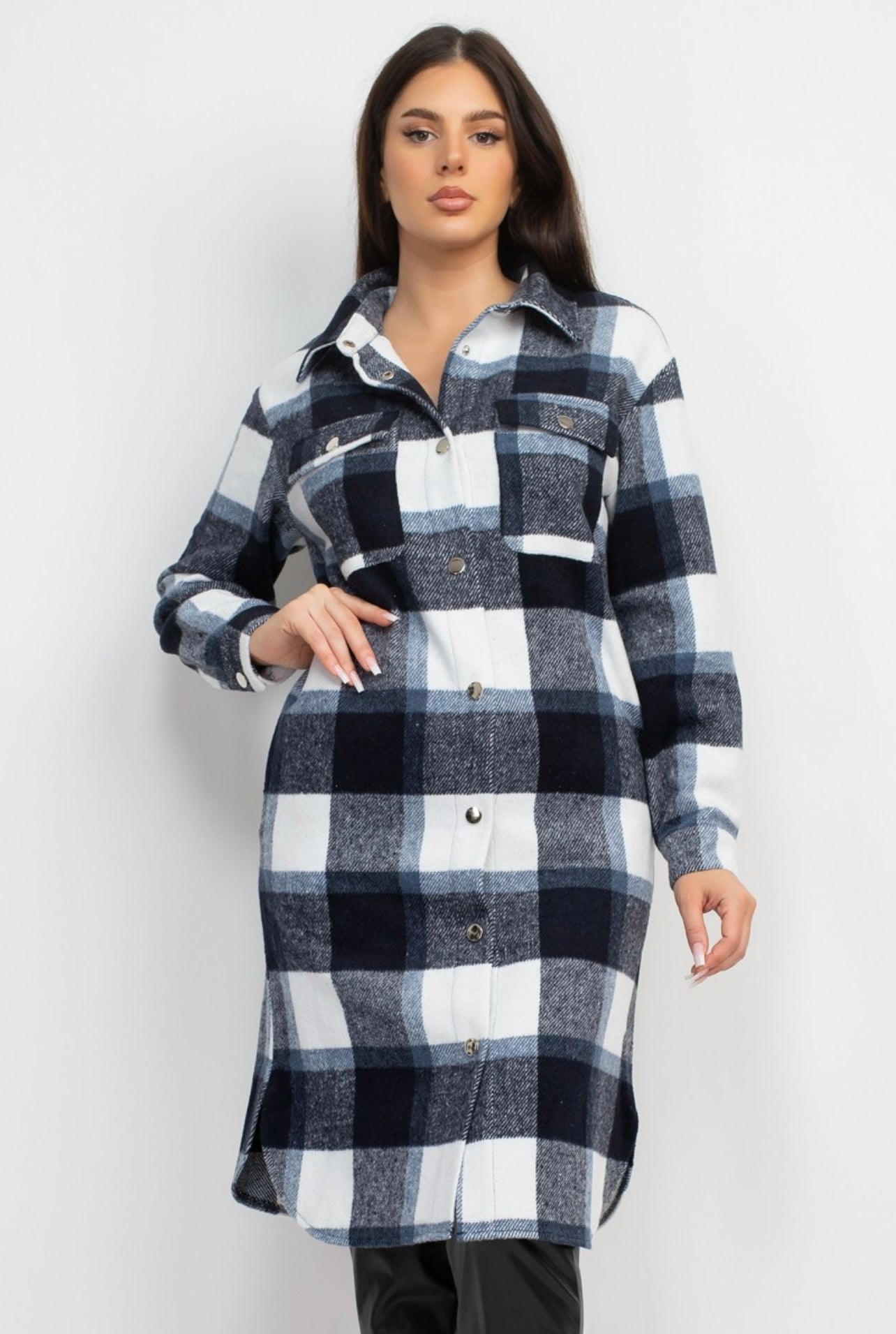 Celeste Plaid Shacket Coat