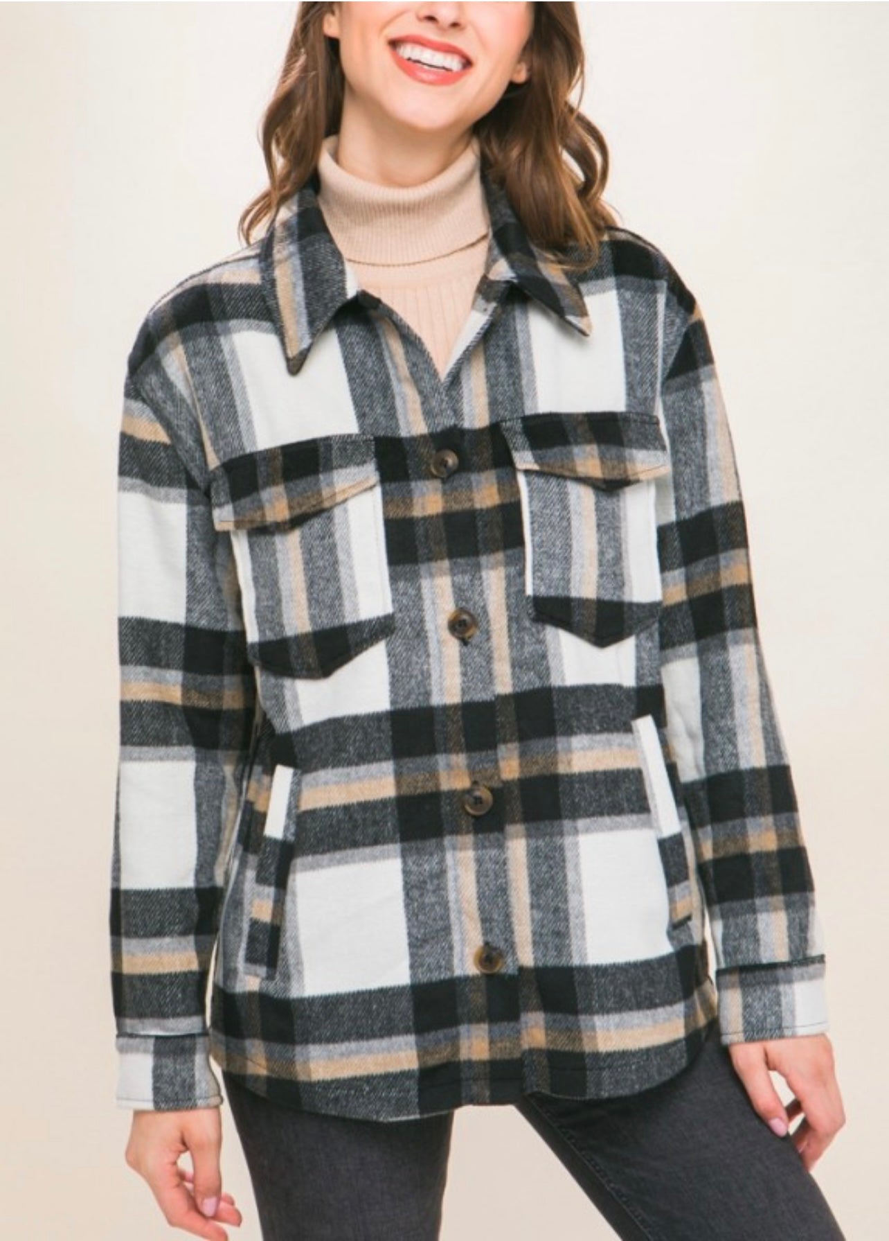 Black plaid jacket