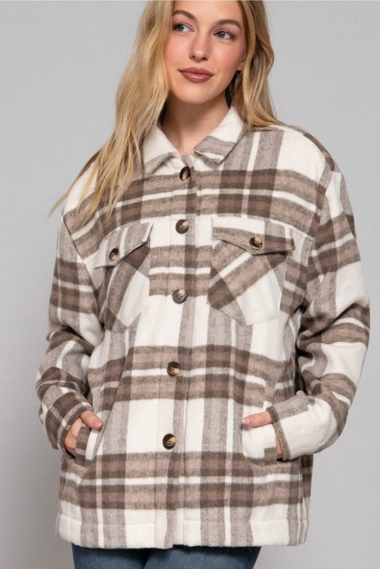 Rita Fur Jacket (Taupe/Brown)