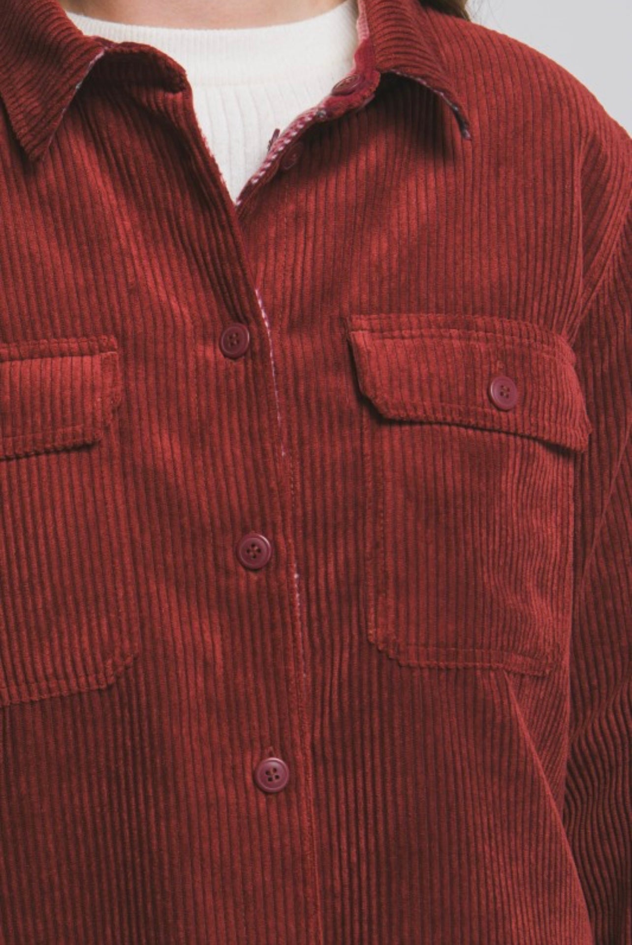Corduroy Double Sided Reversible Jacket (Burgundy)