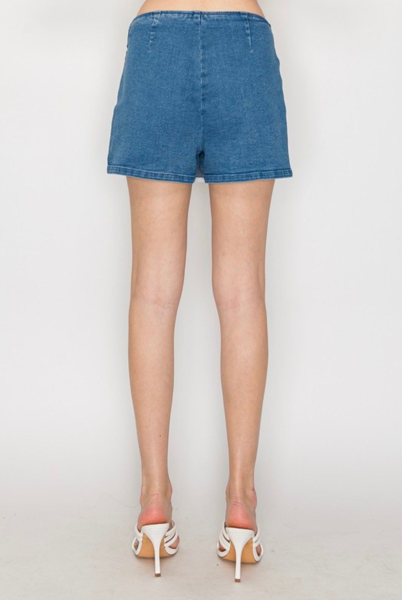 Buckle Up Denim Skort