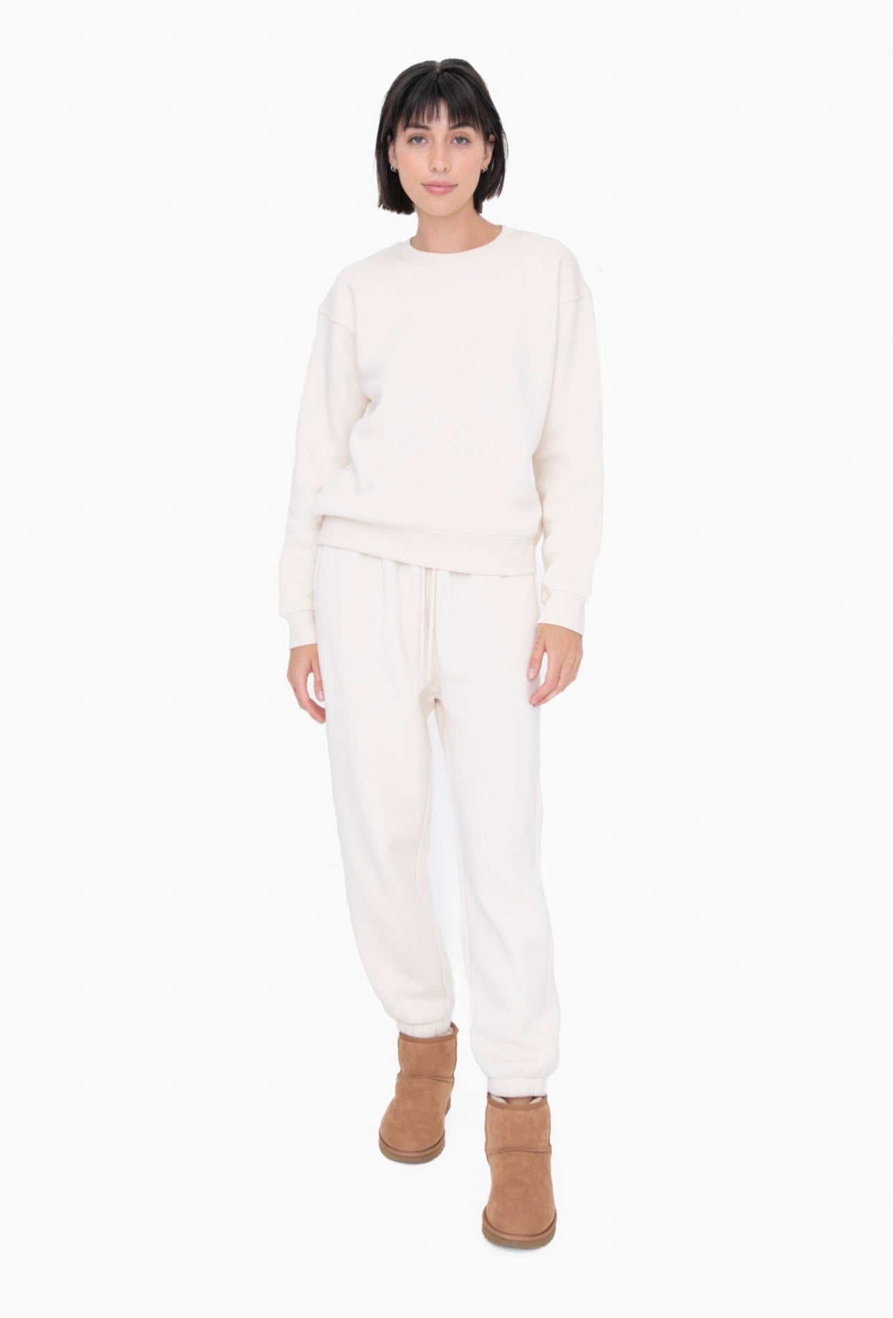 Cozy Classic Fit Fleece Sweatshirt (Pearled Ivory)