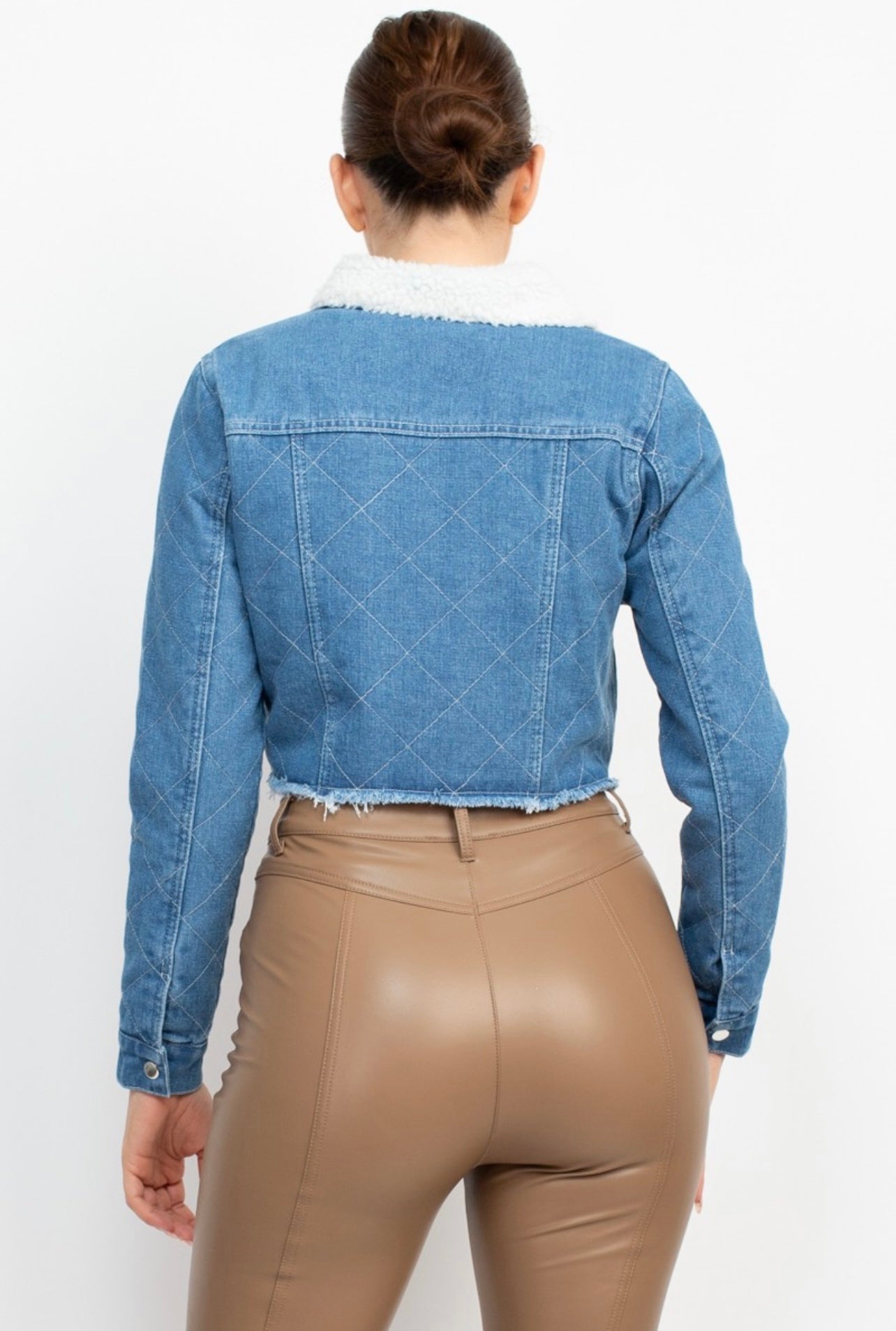 Fur Collared Denim Jacket (Medium)