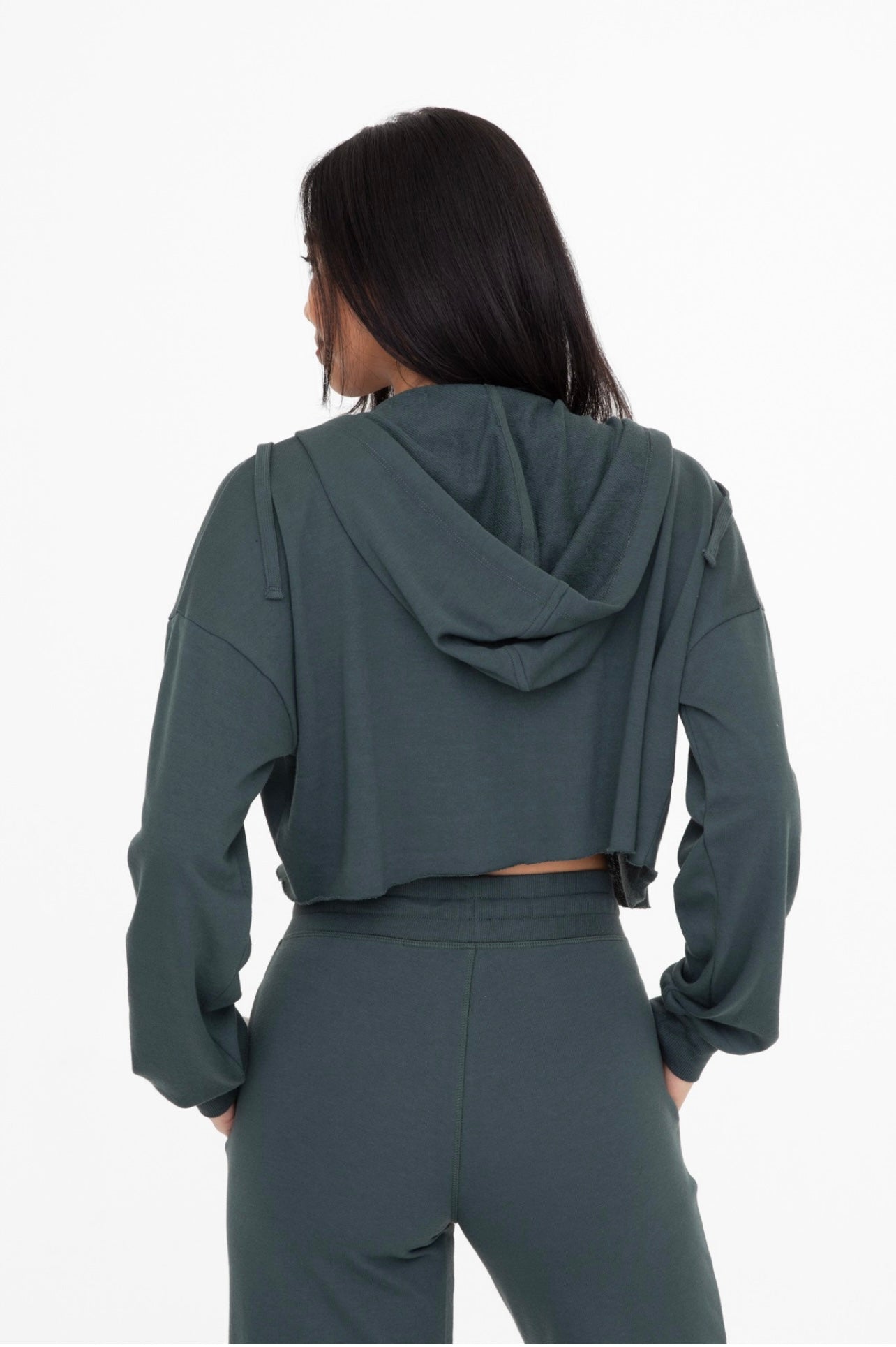 Alahni Crop Zip-Up Jacket (Jungle Green)