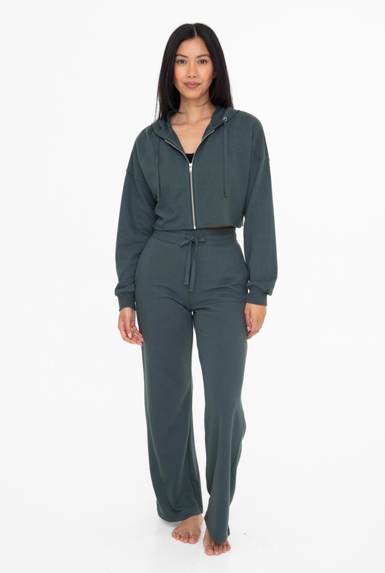 Alahni Crop Zip-Up Jacket (Jungle Green)