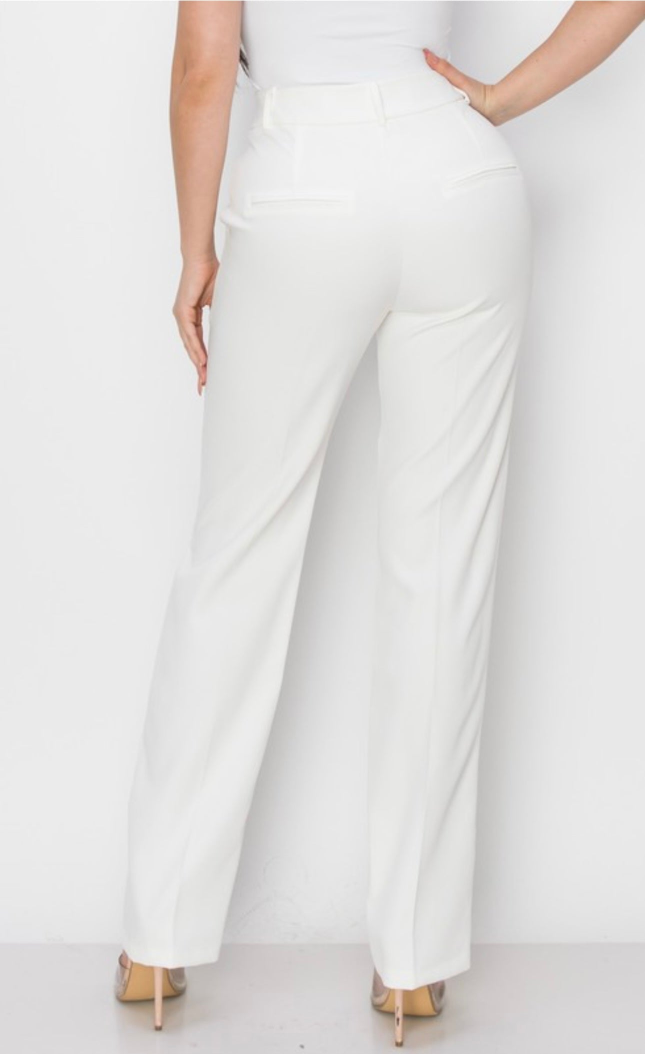 Alexa white straight pants