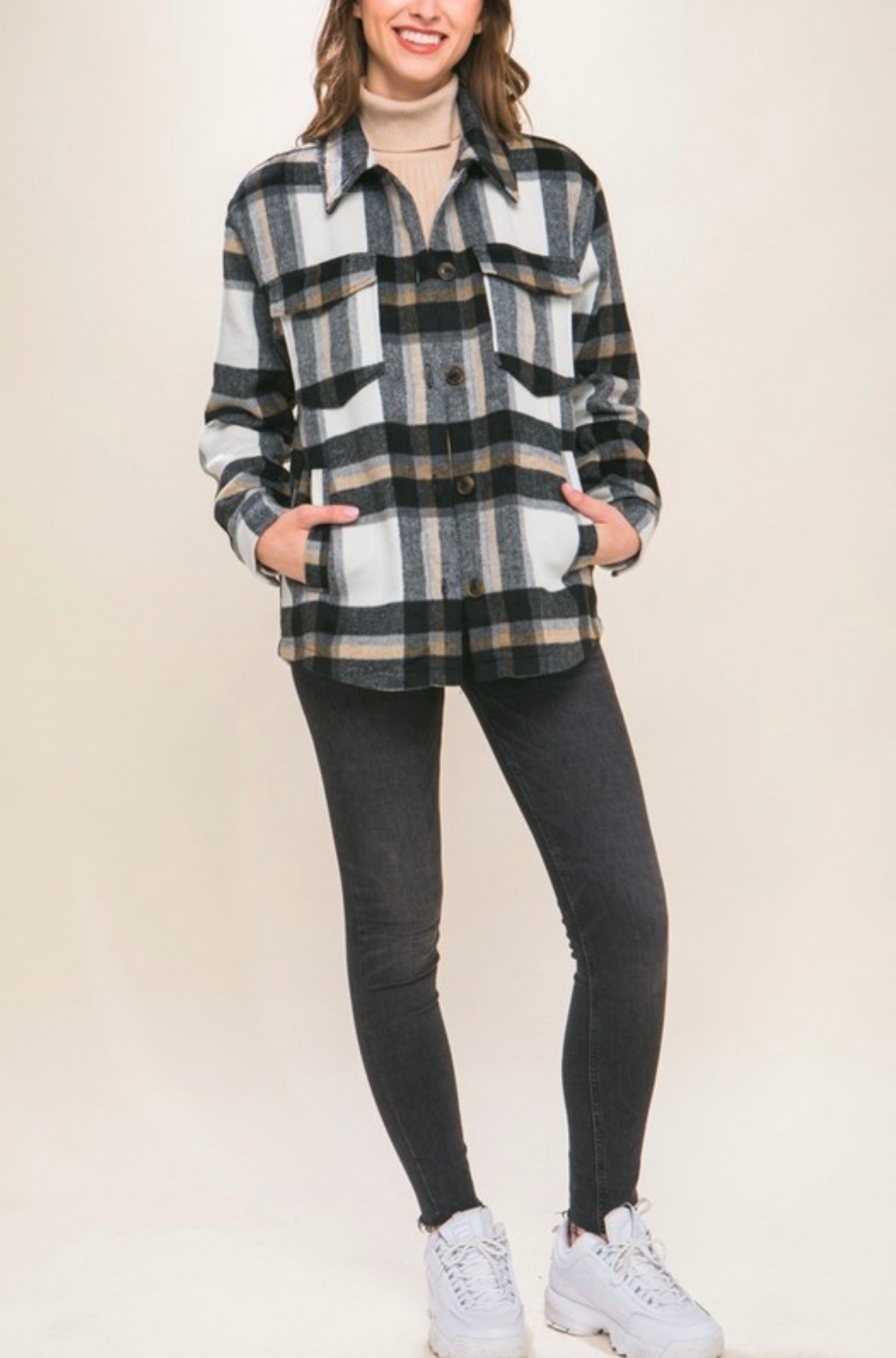 Black plaid jacket