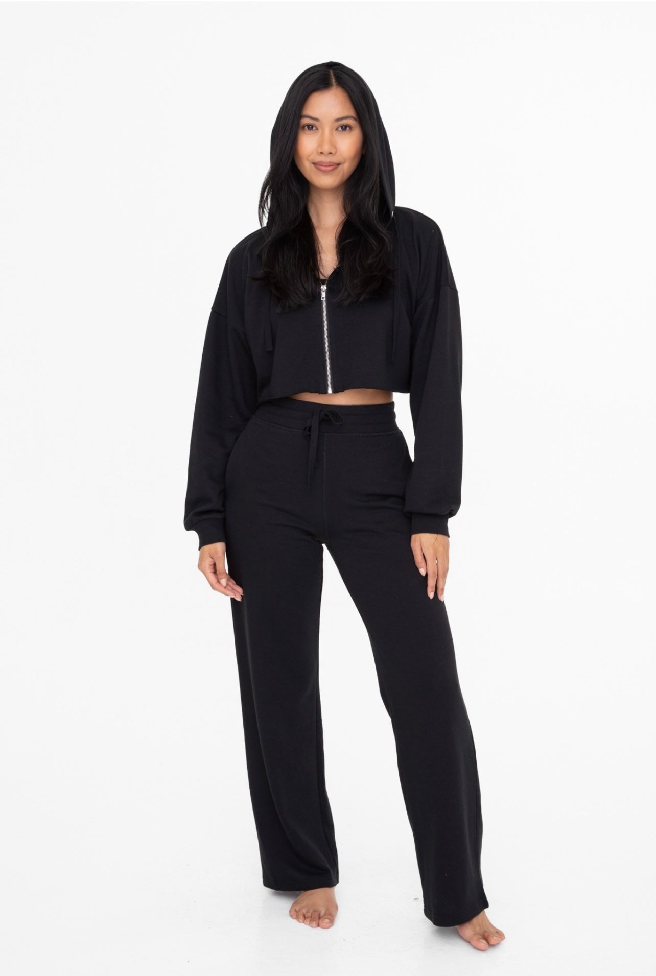 Alahni Crop Zip-Up Jacket (Black)