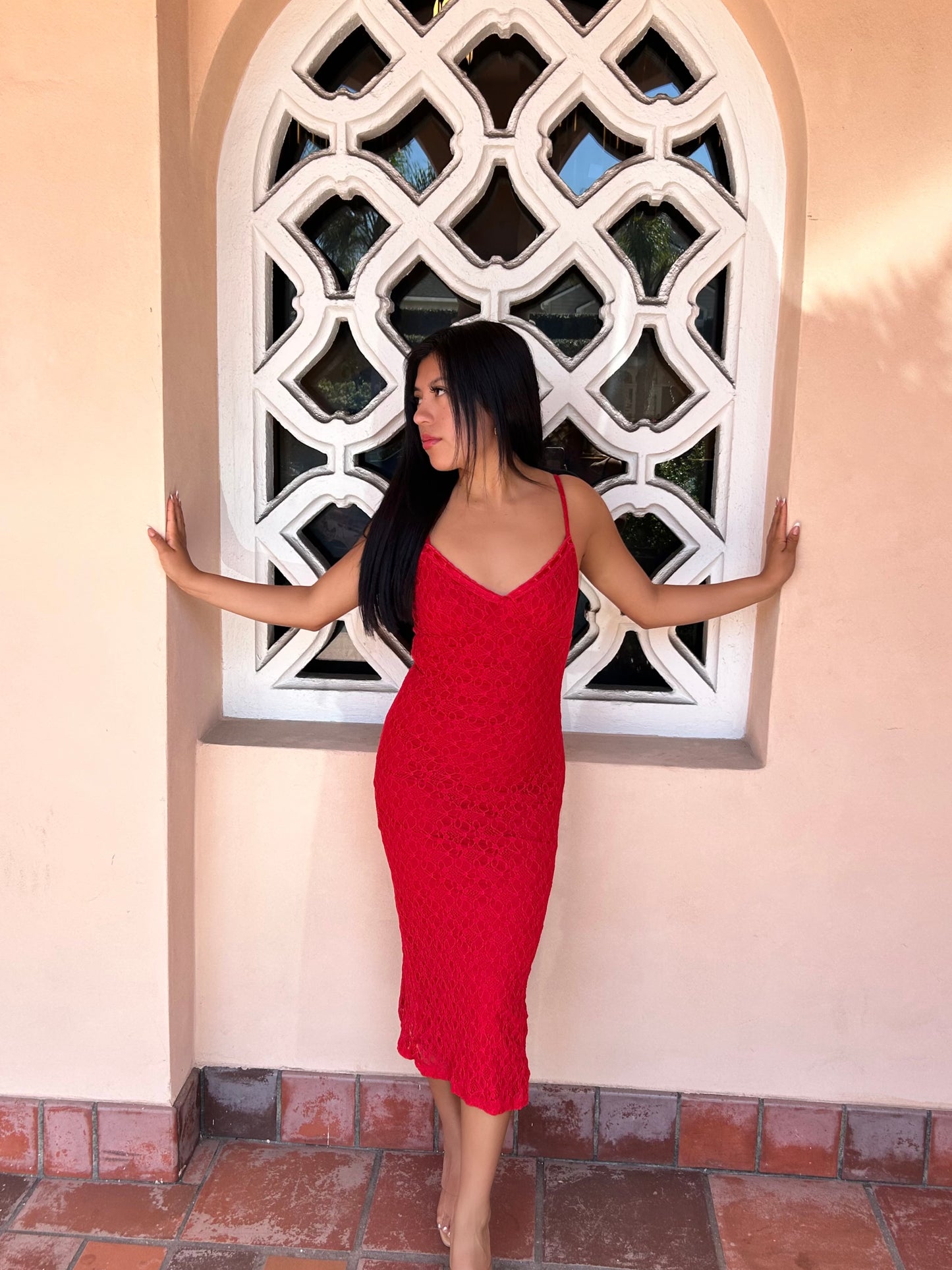 Siena Lace Dress (Red)