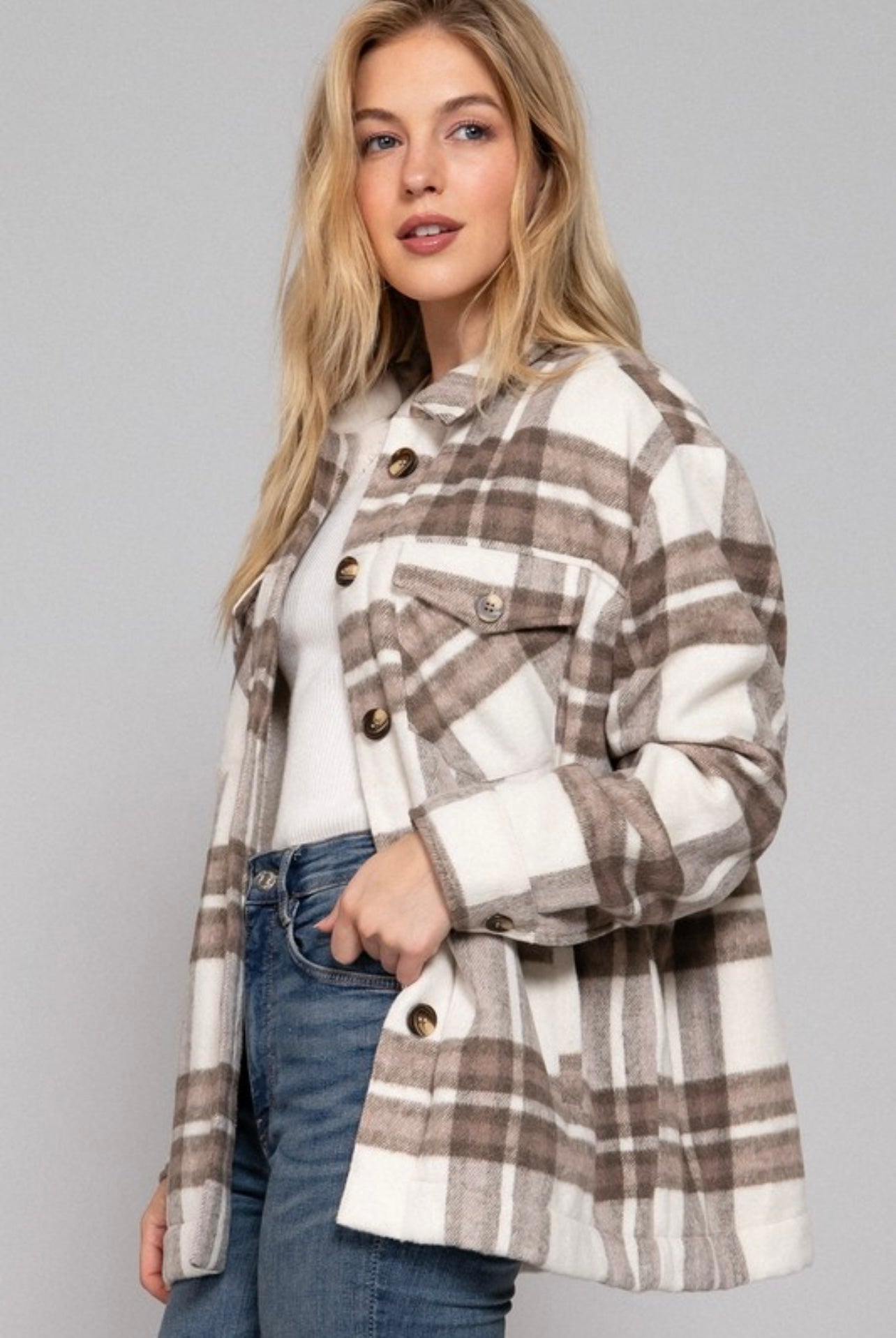 Rita Fur Jacket (Taupe/Brown)