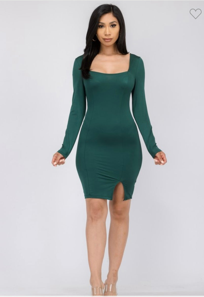 Mia Emerald Long Sleeve Dress