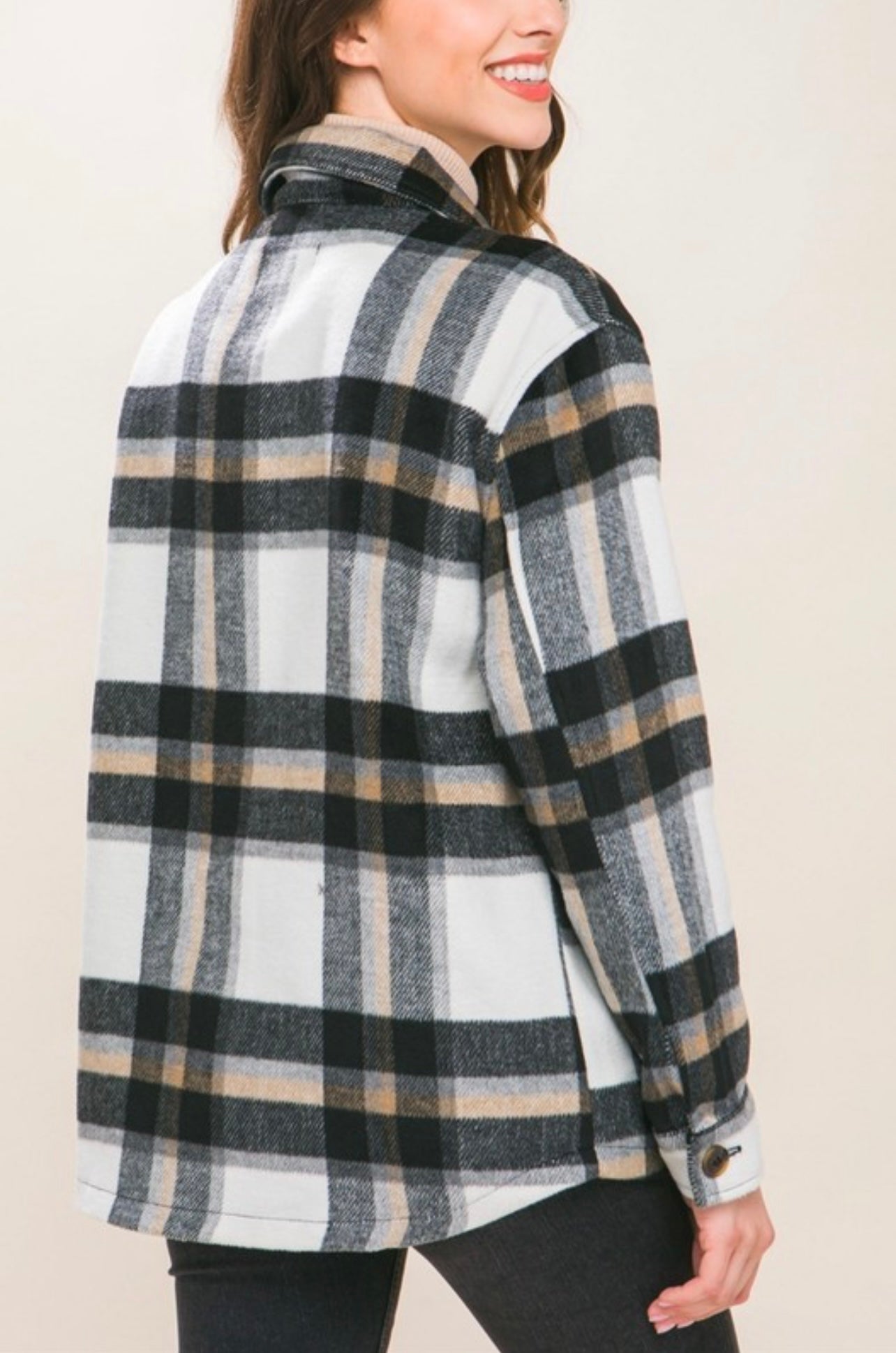 Black plaid jacket