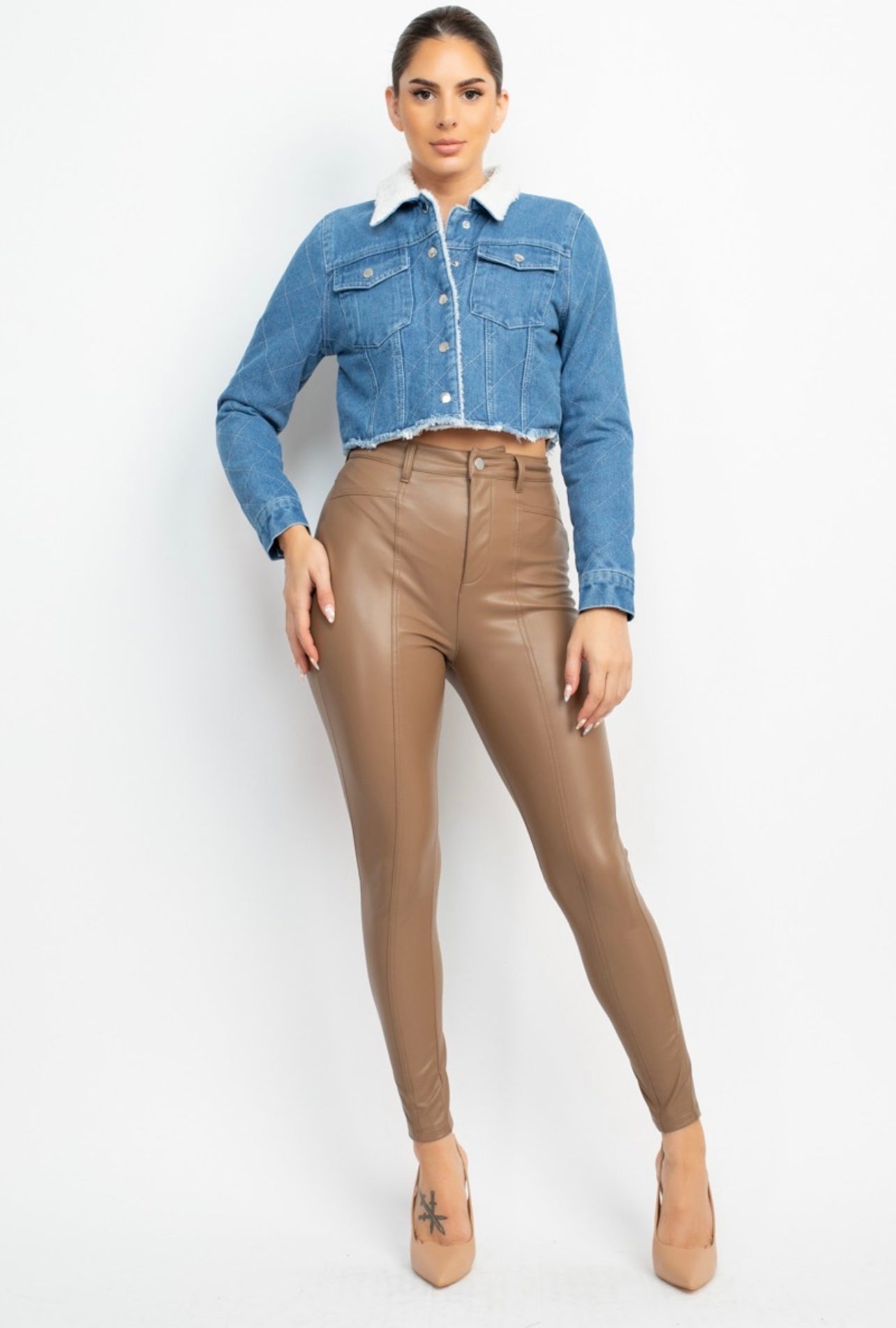 Fur Collared Denim Jacket (Medium)