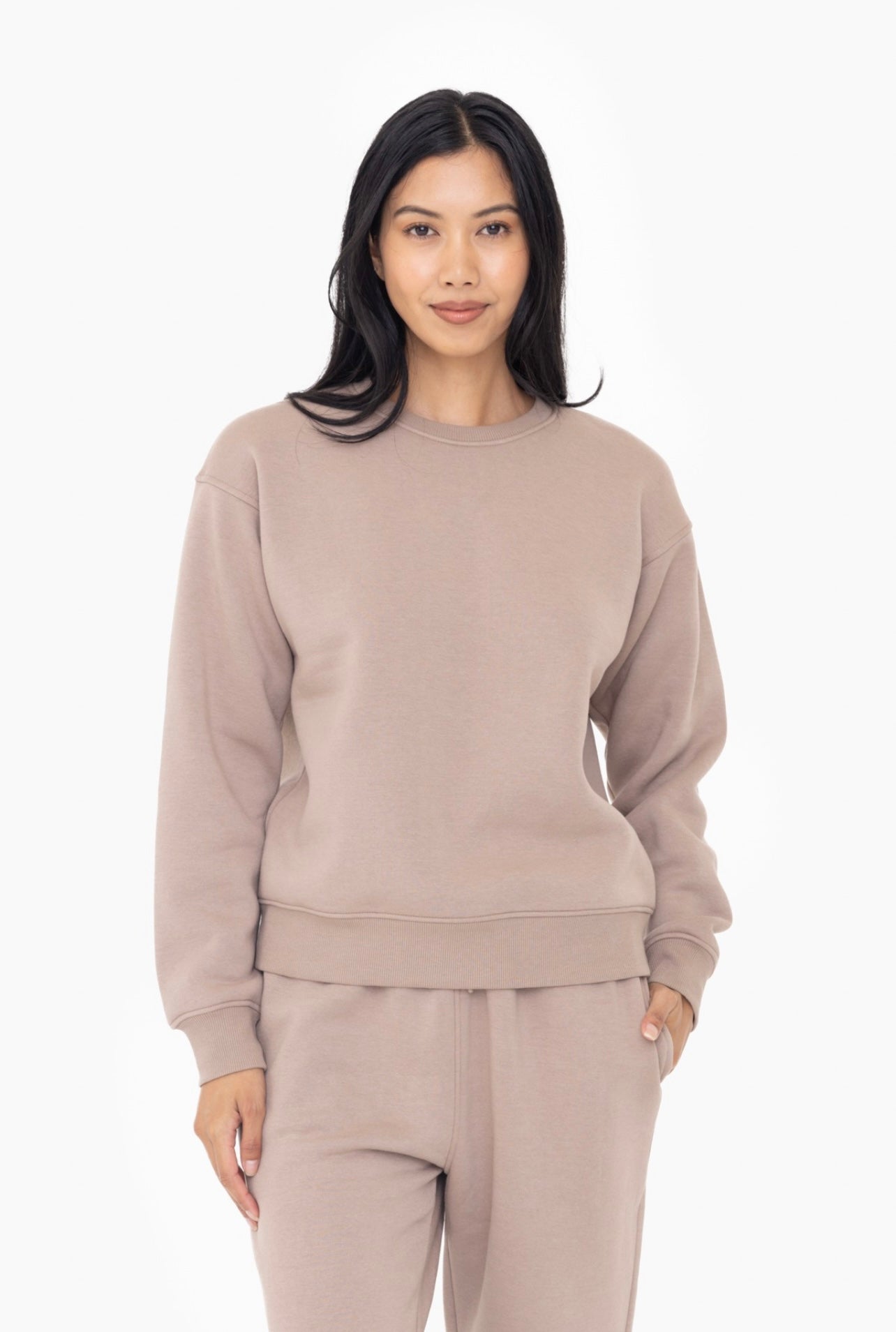Cozy Classic Fit Fleece Sweatshirt (Toast)