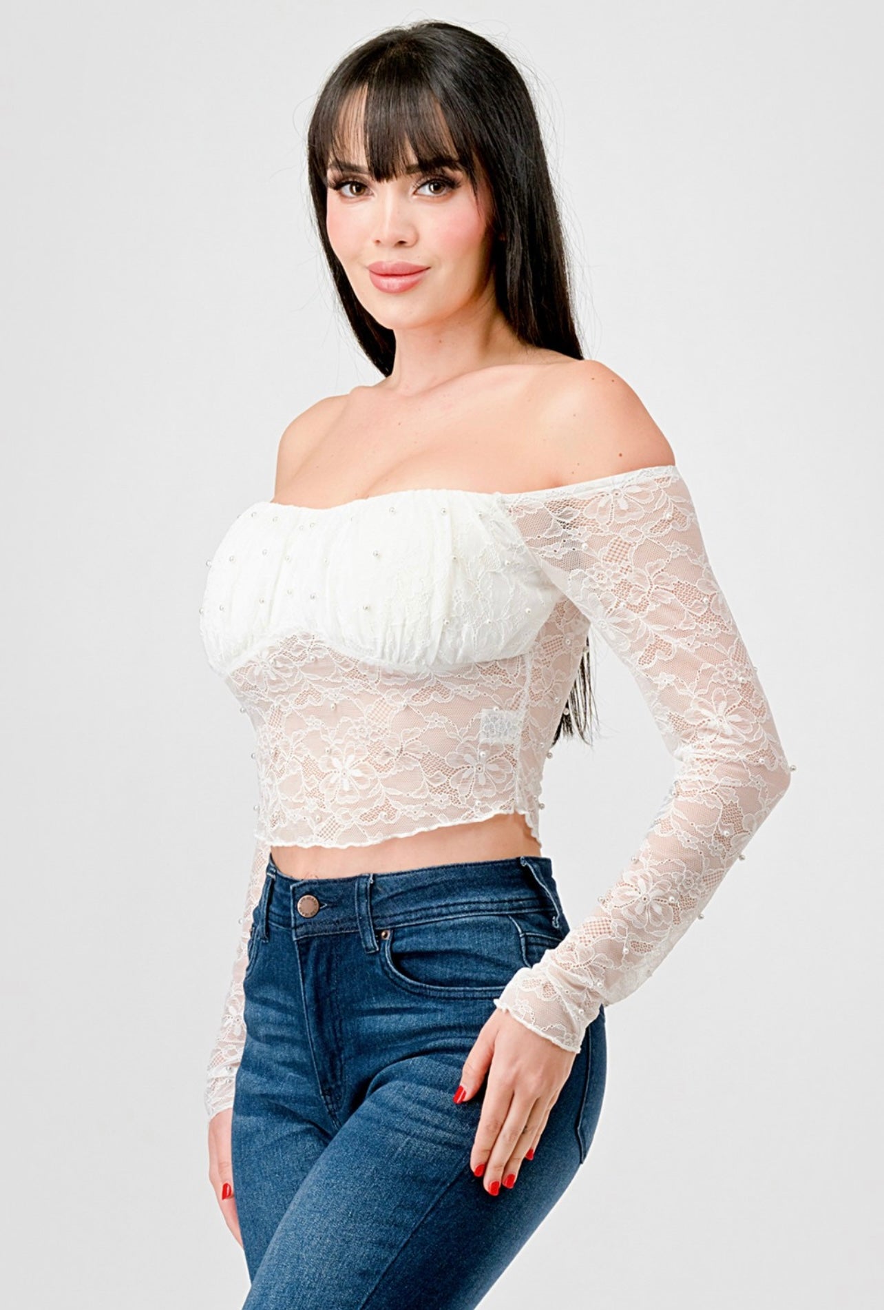 Marjorie Pearl Top (White)