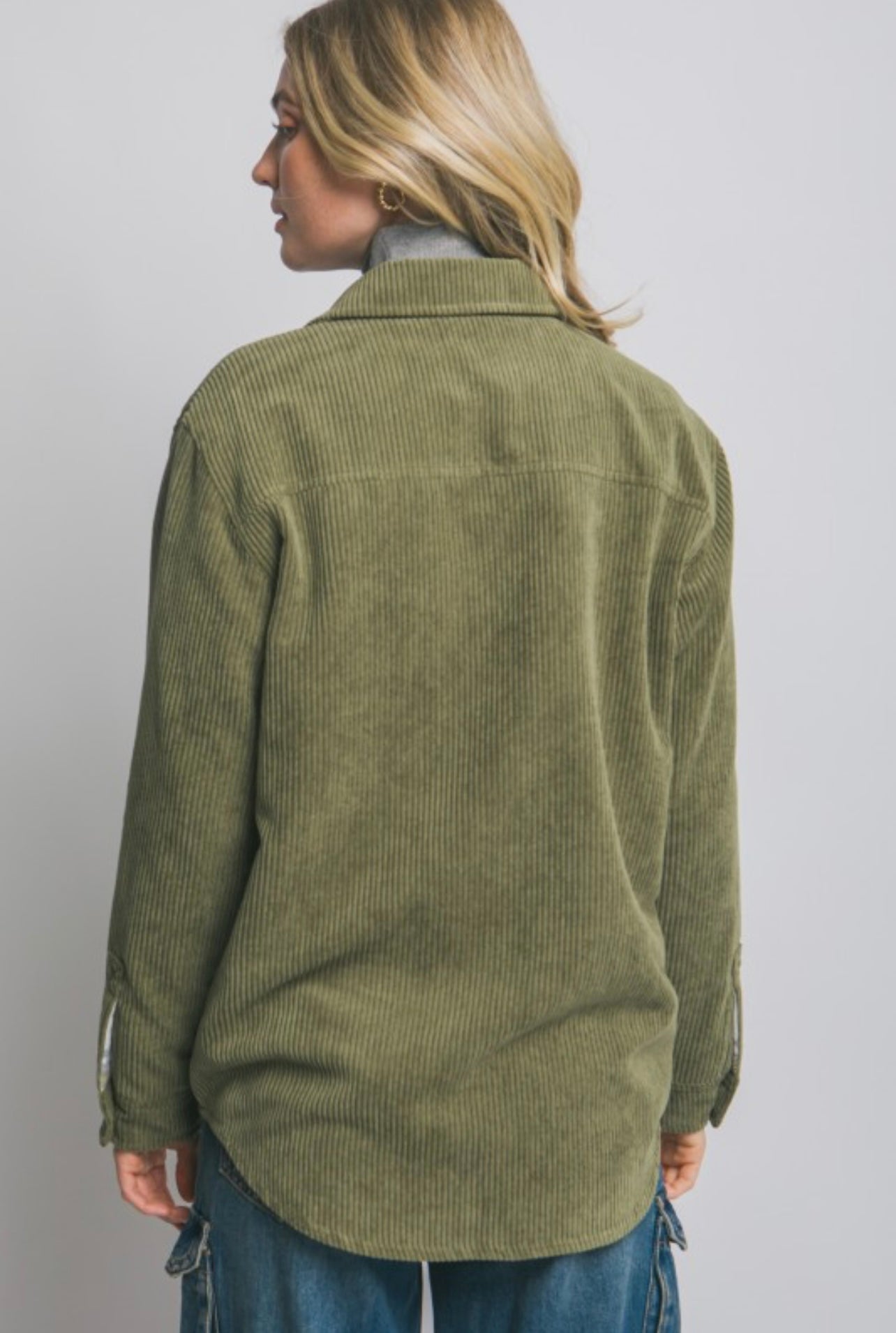 Corduroy Double Sided Reversible Jacket (Olive)