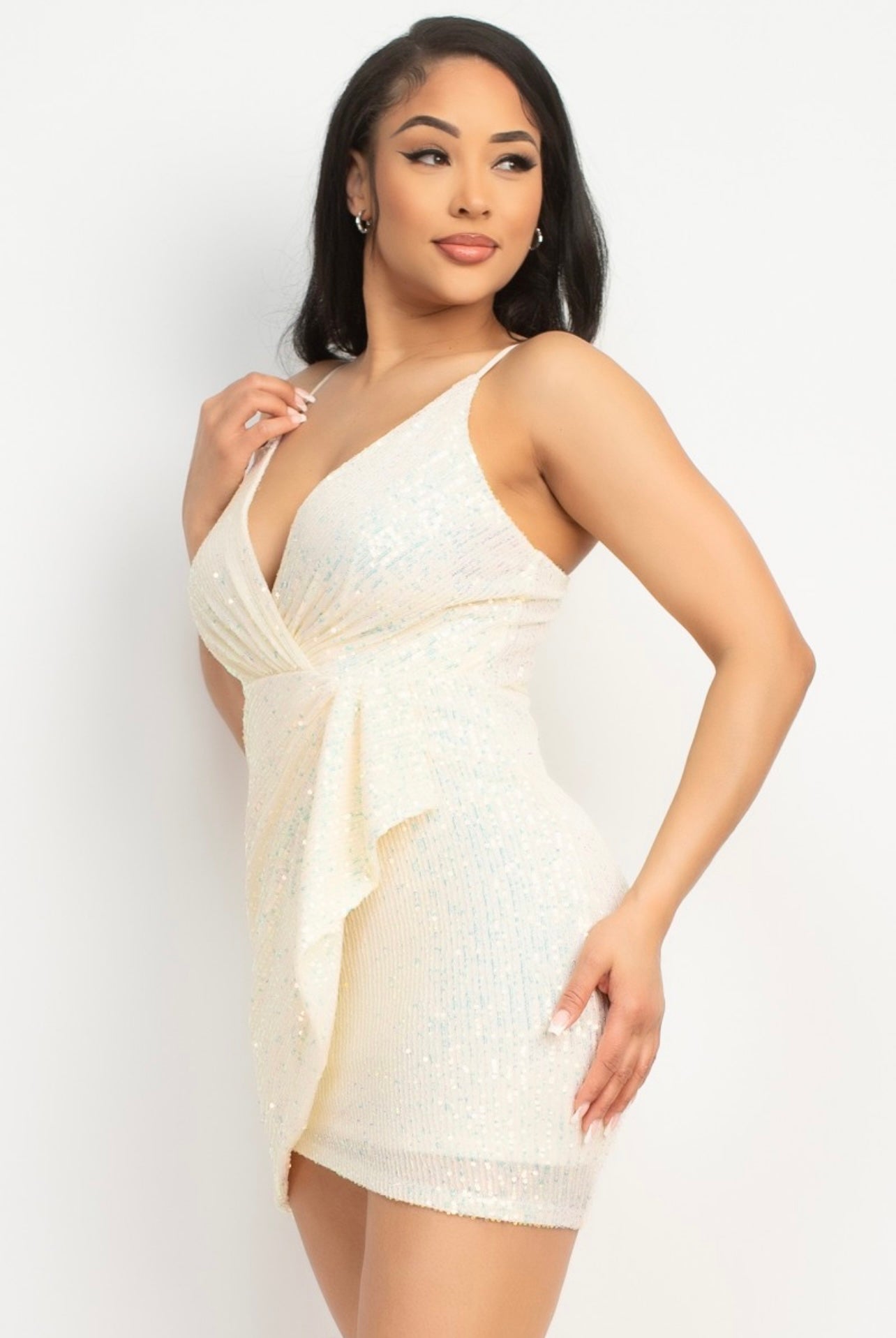 Stacy Sequin Dress (Off White)