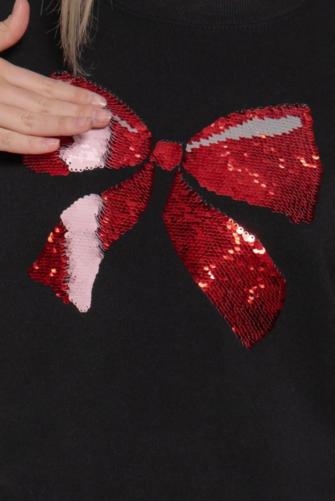 Bow Fleece Sweatshirt (Black)