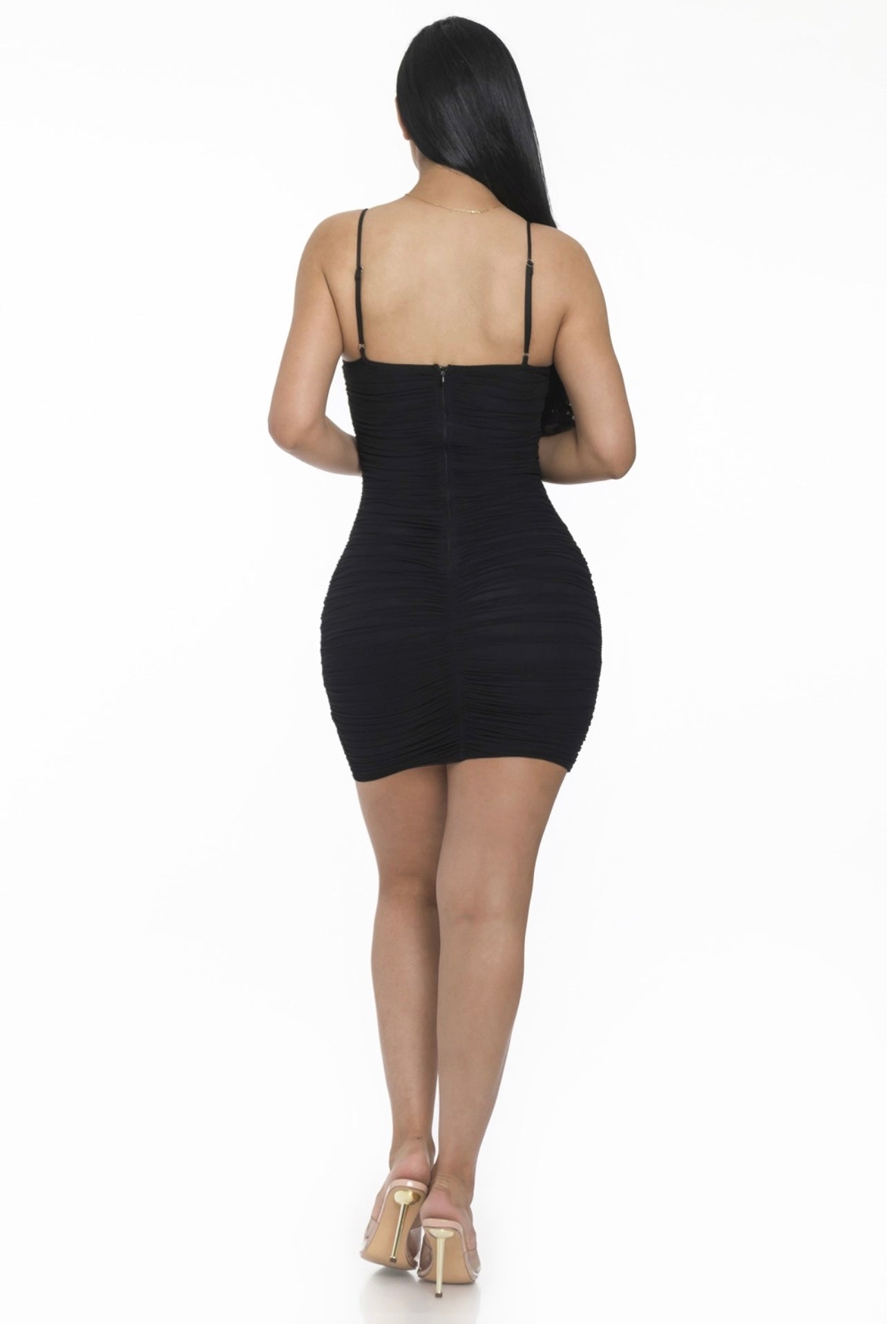 Iris Ruched Dress (Black)