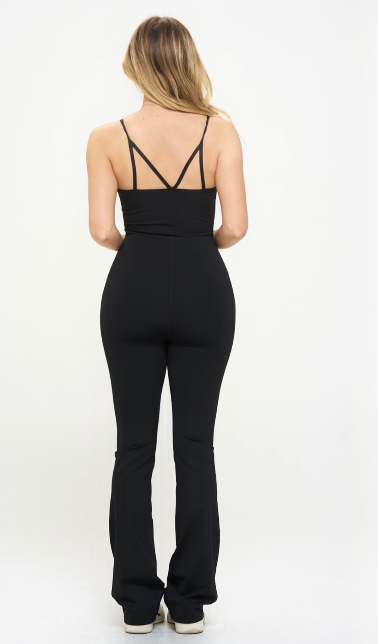 Flared Workout Jumpsuit (Black)