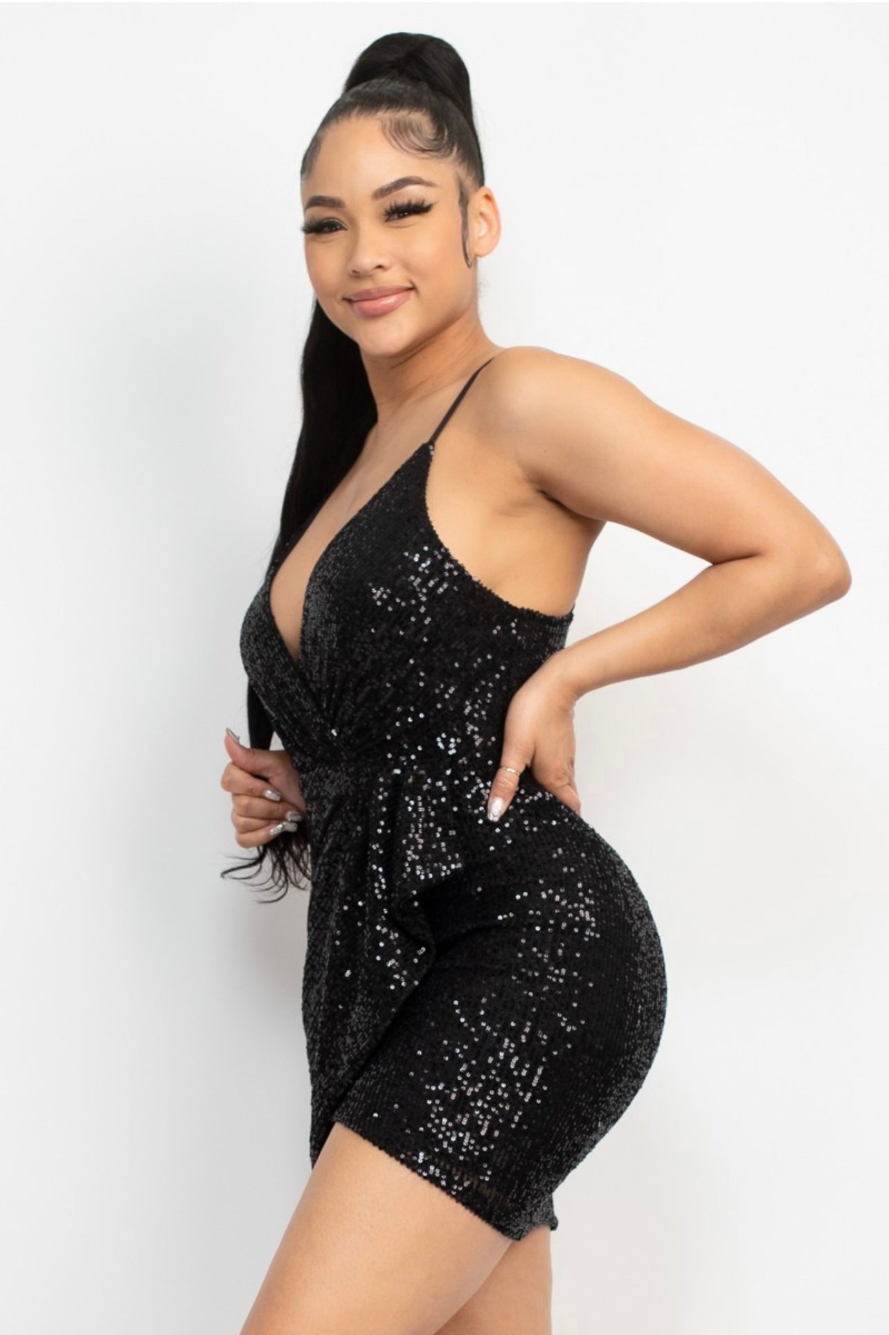 Stacy Sequin Dress (Black)