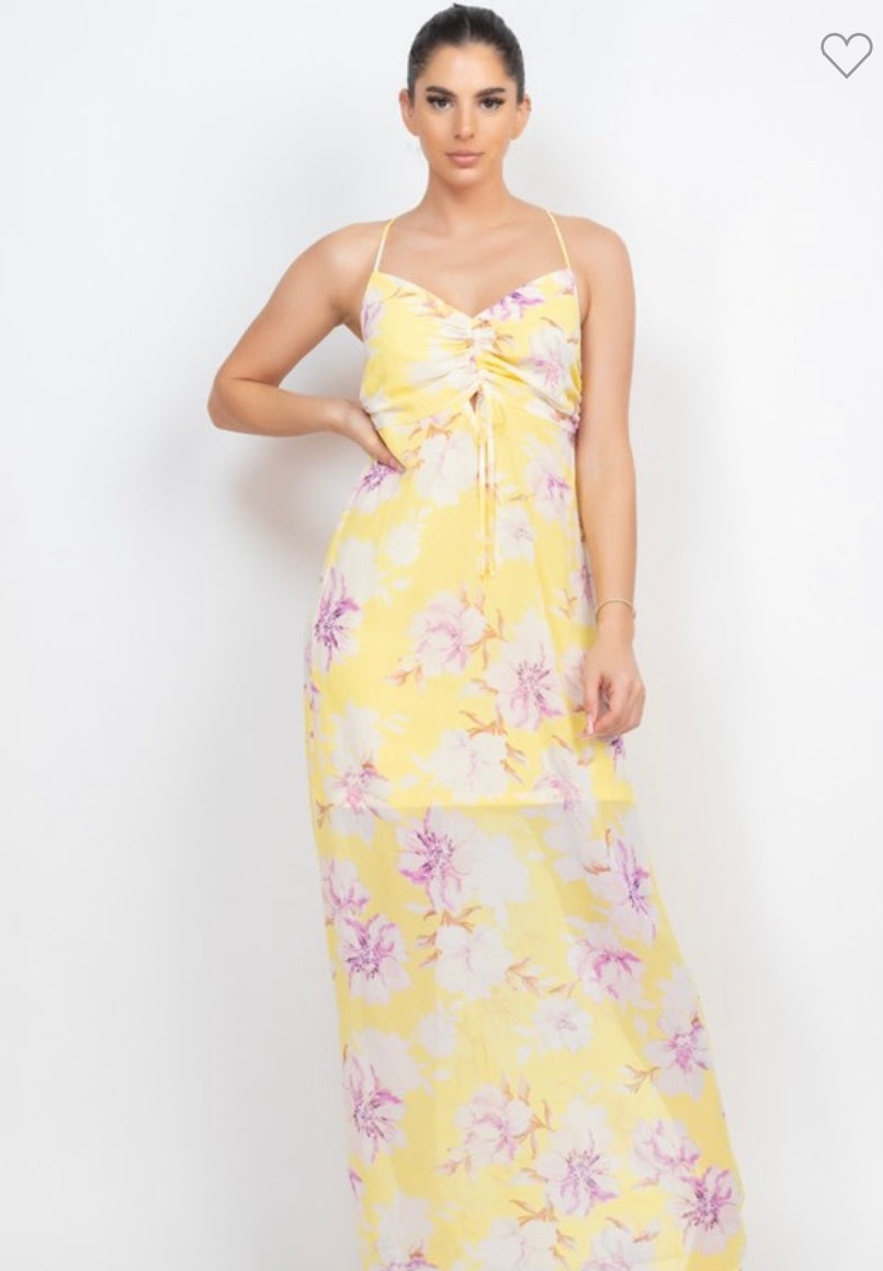 Carla Floral Back Maxi Dress
