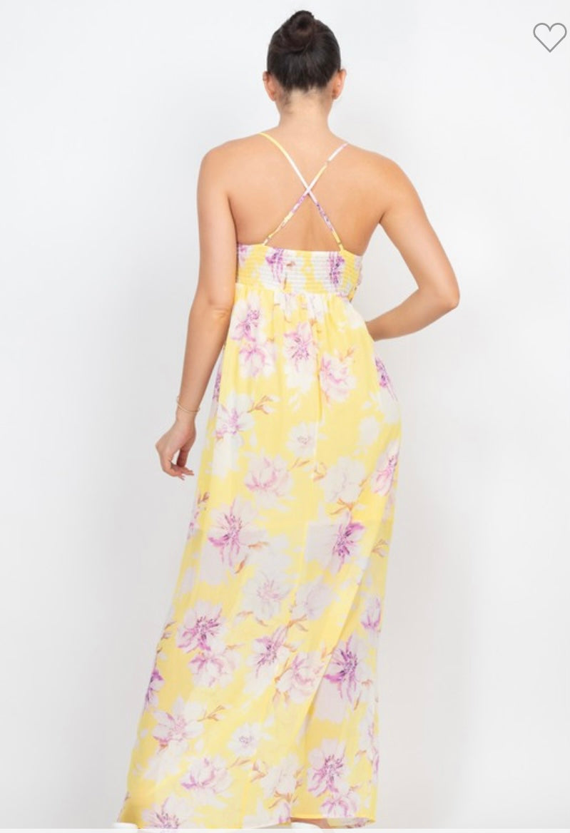 Carla Floral Back Maxi Dress