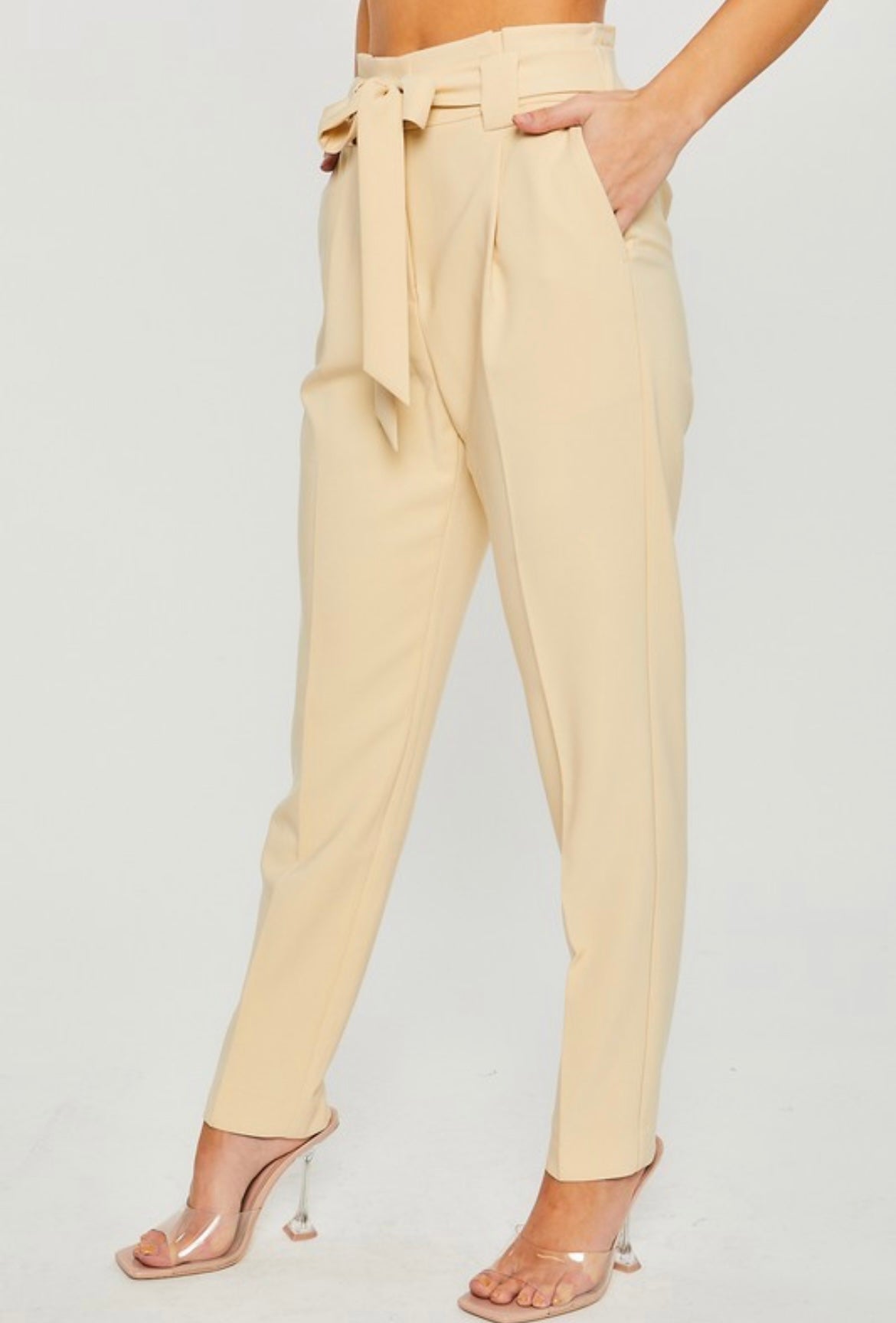 Paige Woven Paperbag Long Pants