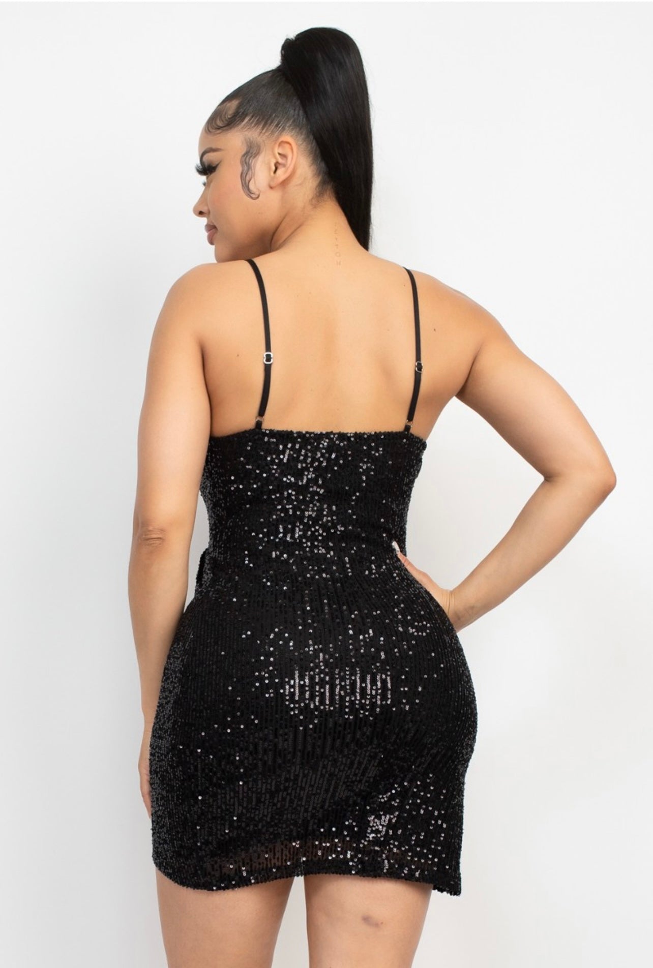 Stacy Sequin Dress (Black)