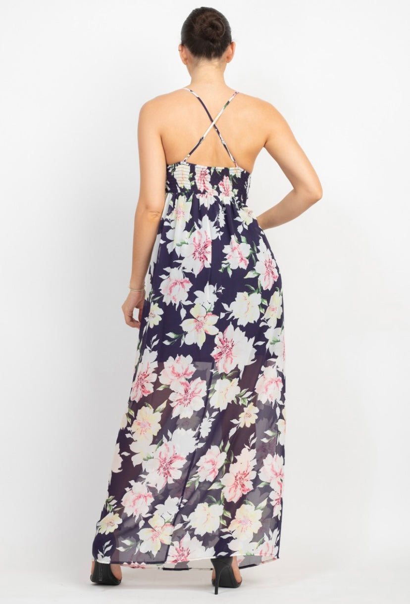 Carla Floral Back Maxi Dress