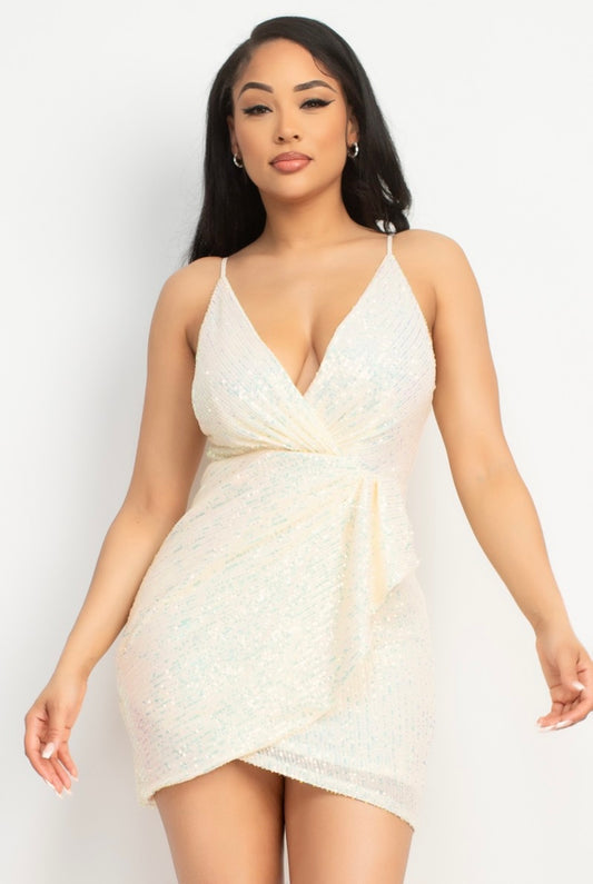 Stacy Sequin Dress (Off White)