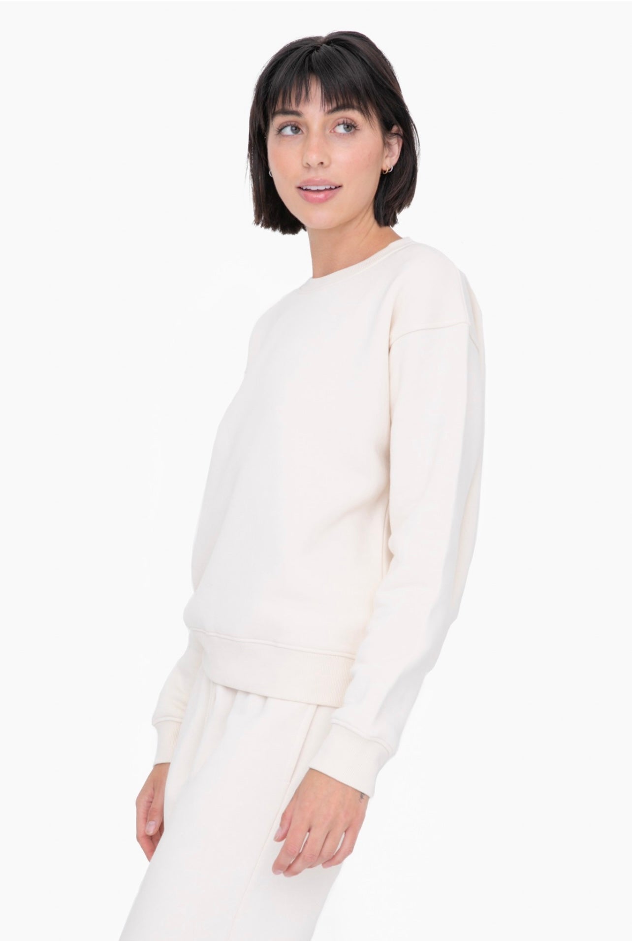 Cozy Classic Fit Fleece Sweatshirt (Pearled Ivory)