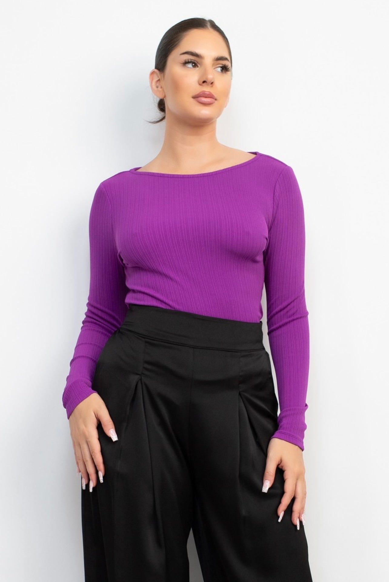 Melissa Longsleeve Bodysuit (Purple)