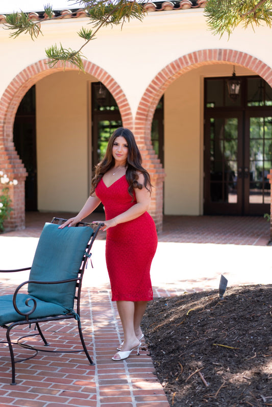 Siena Lace Dress (Red)