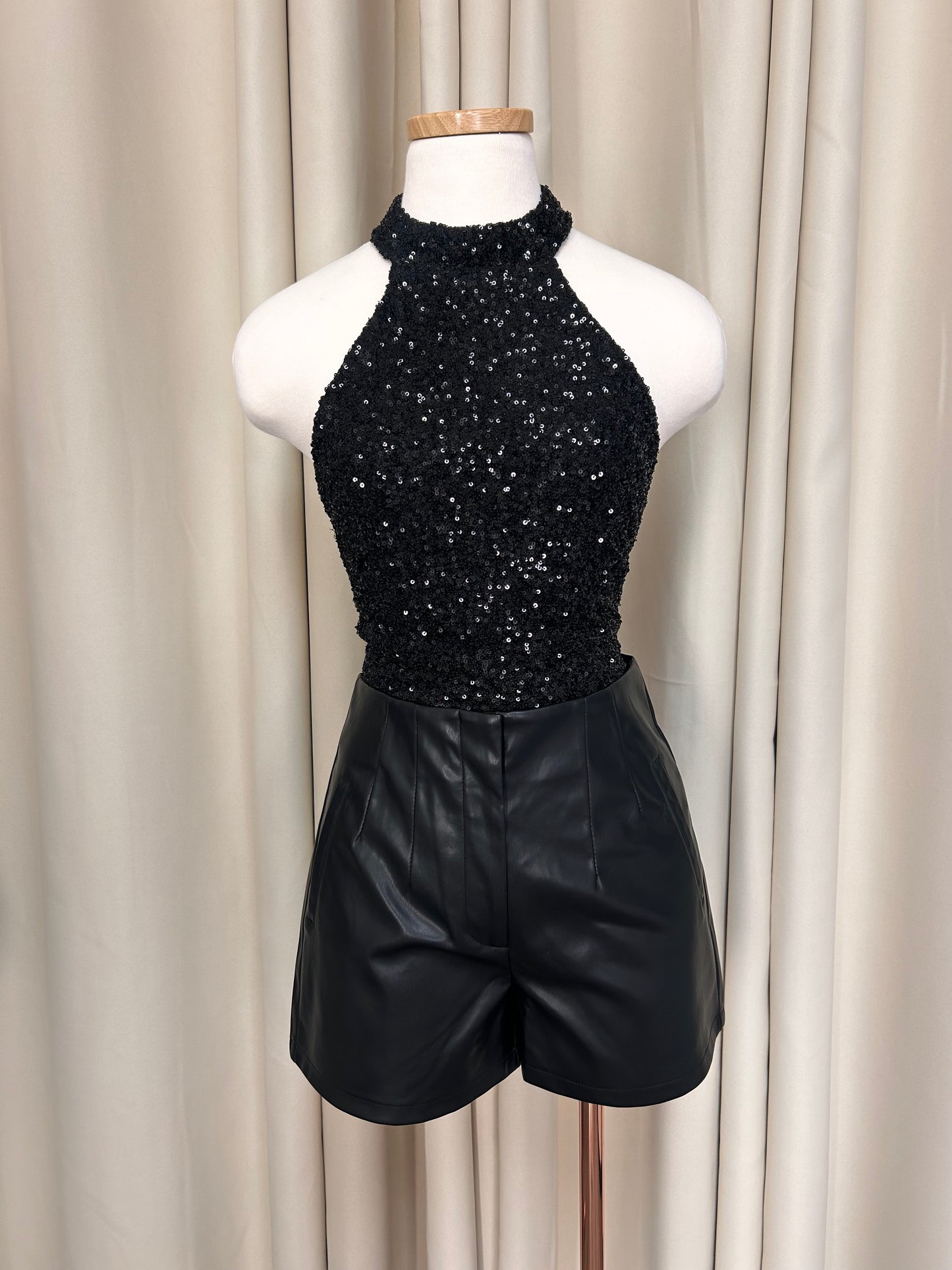 Valeria Sequin Top (Black)