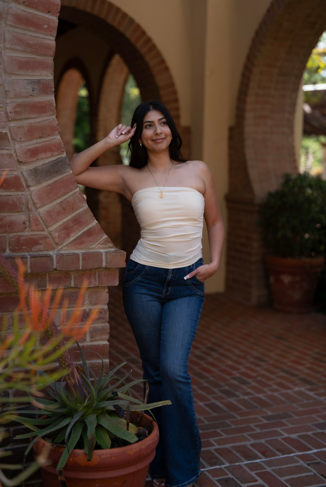 Luna Strapless Ruched Tube Top