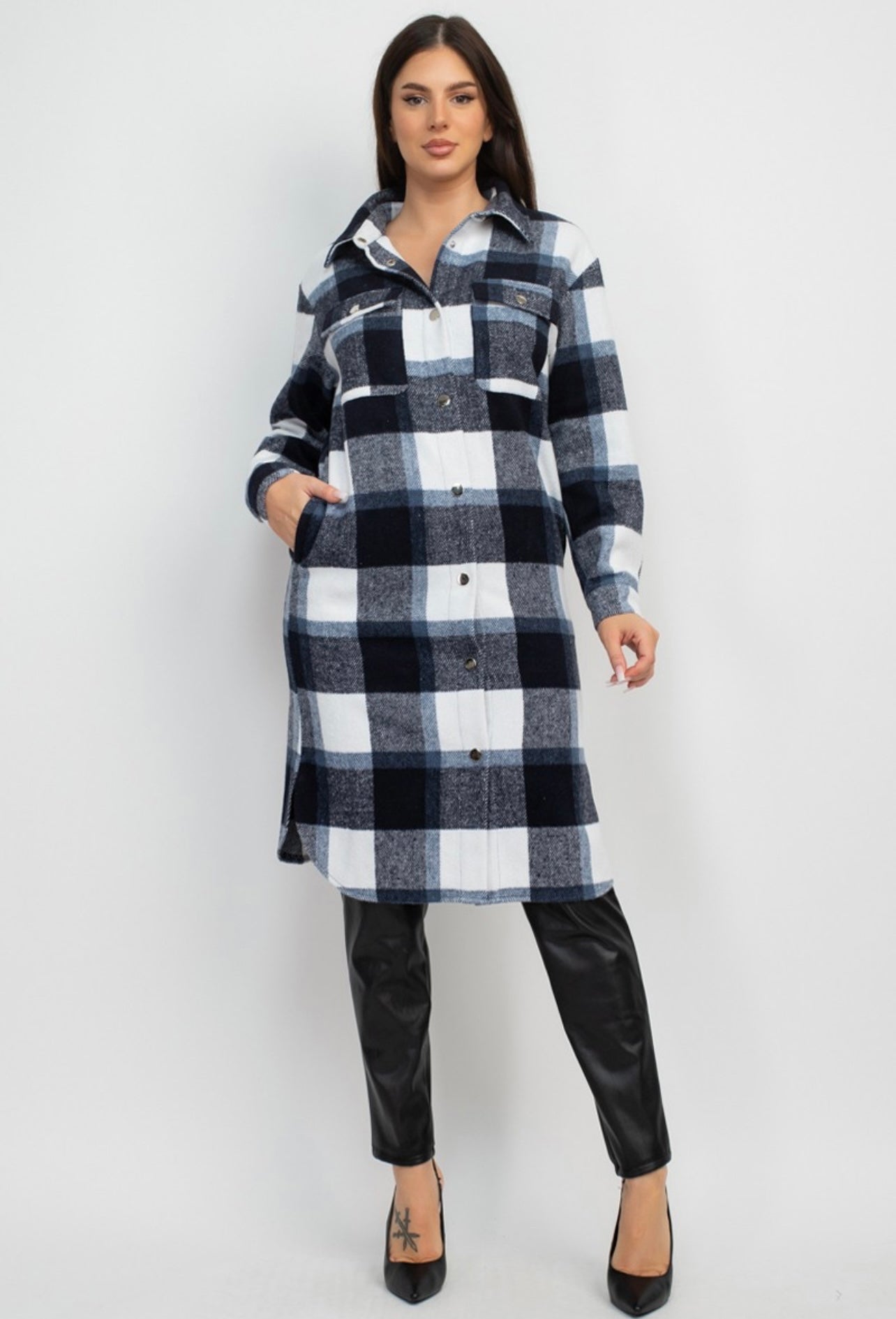 Celeste Plaid Shacket Coat