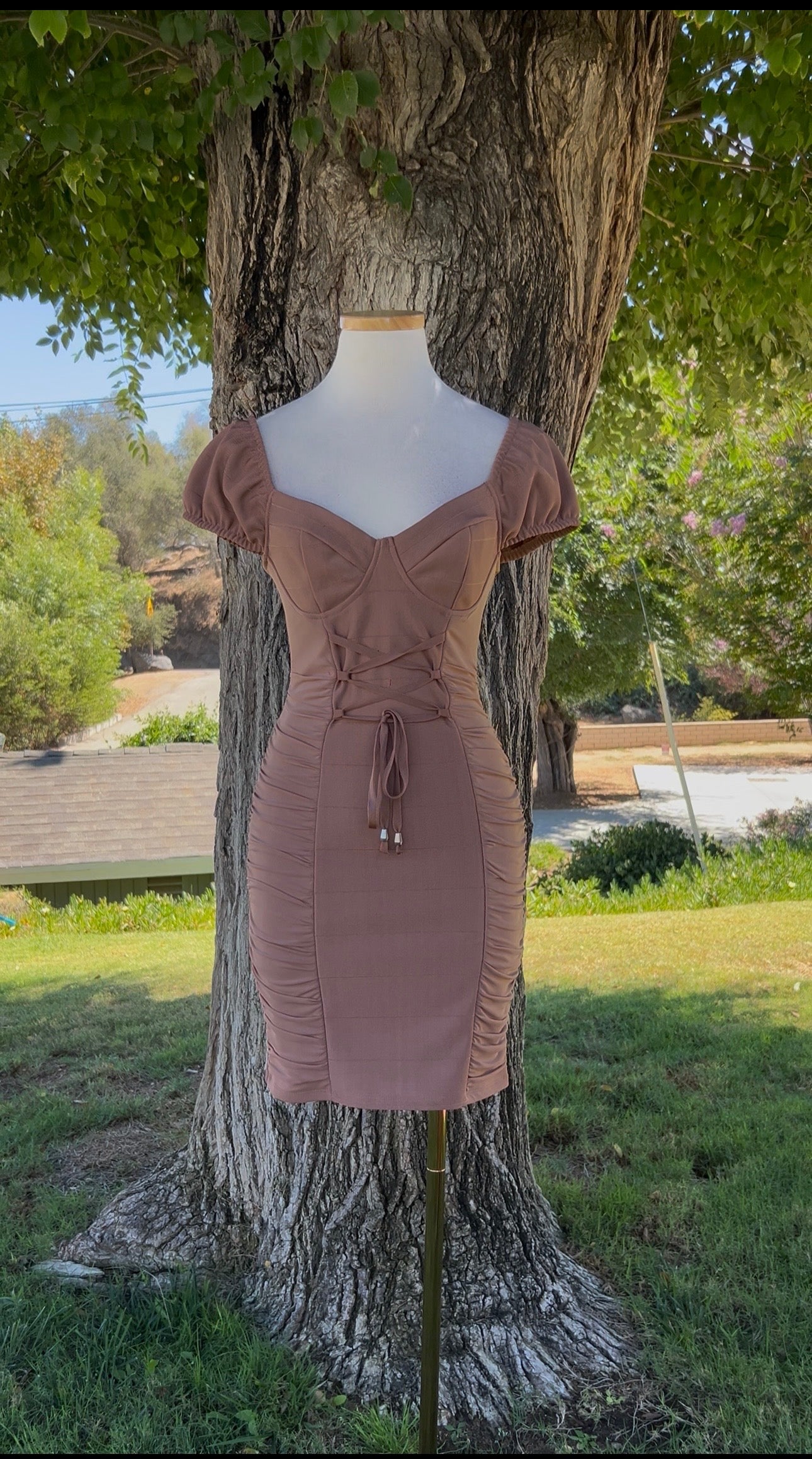 Snatched Bandage Dress (Mocha)
