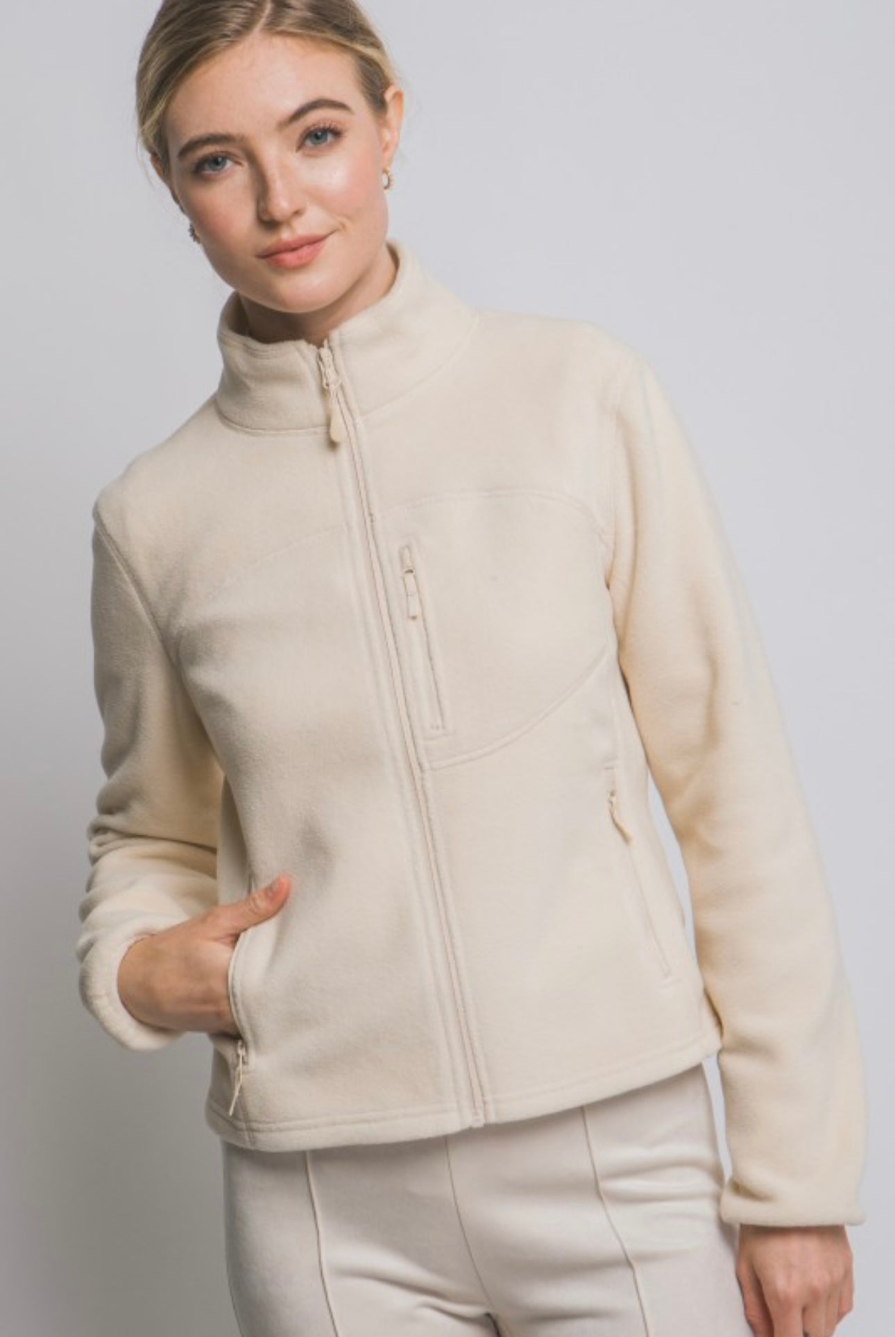 Cream Fleece Jacket