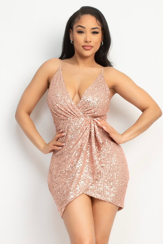Stacy Sequin Dress (Champagne)