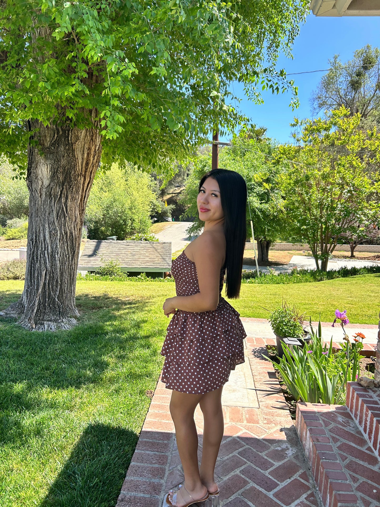 Café Mocha Ruffle Dress