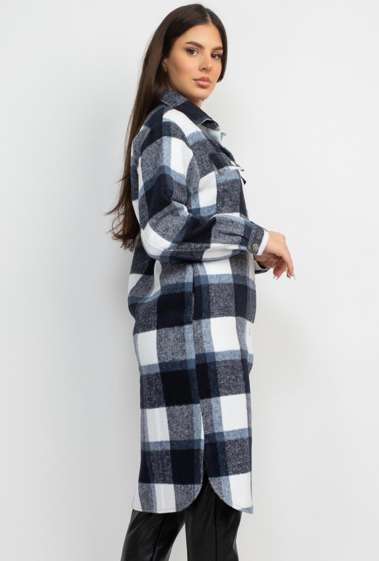 Celeste Plaid Shacket Coat