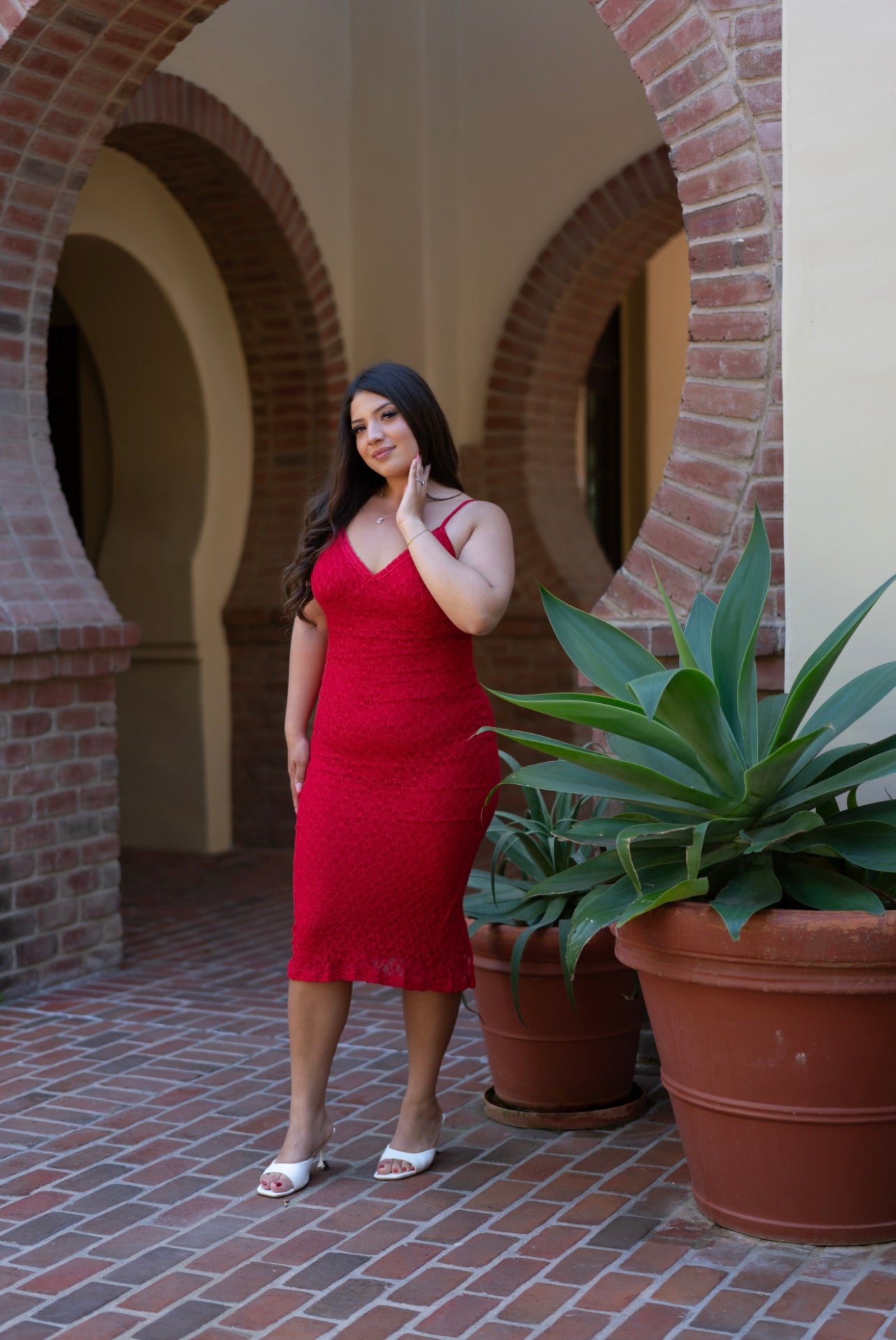 Siena Lace Dress (Red)