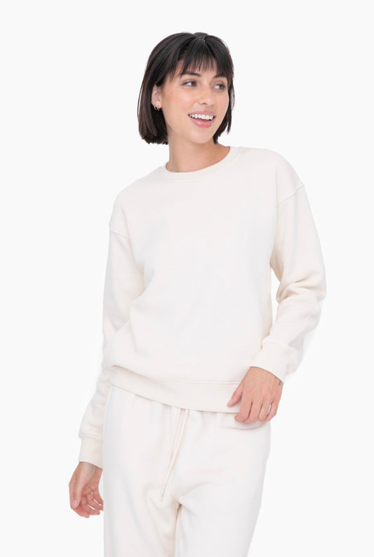 Cozy Classic Fit Fleece Sweatshirt (Pearled Ivory)