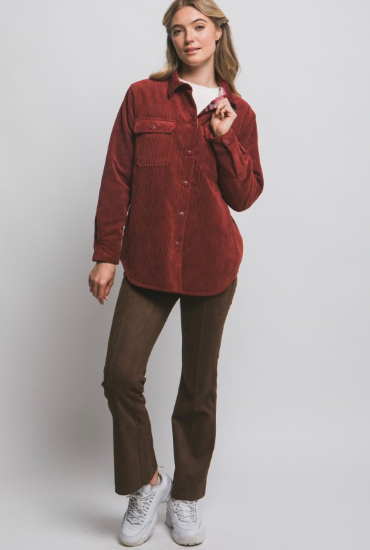 Corduroy Double Sided Reversible Jacket (Burgundy)