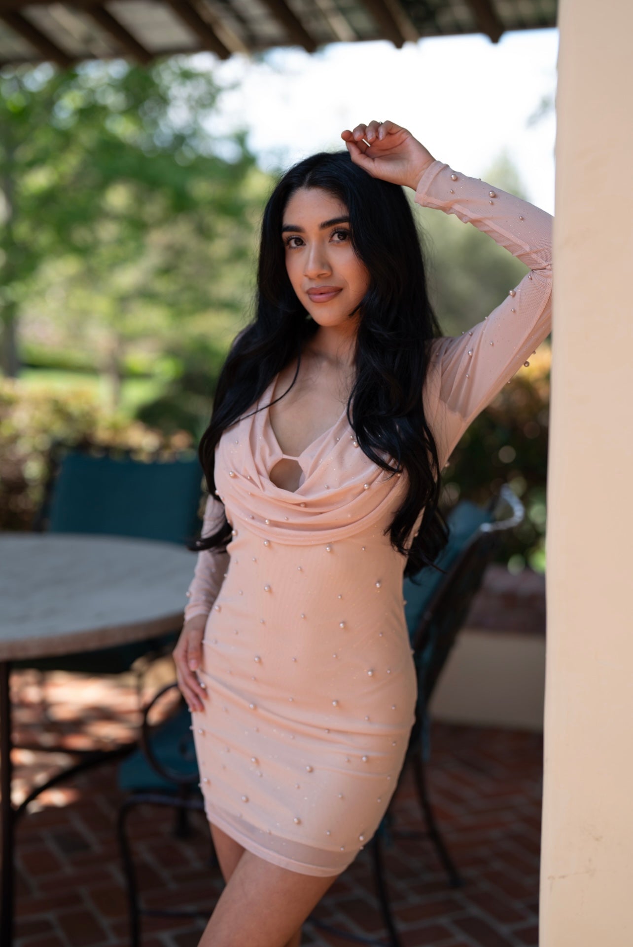 Symantha Pearl Beaded Dress