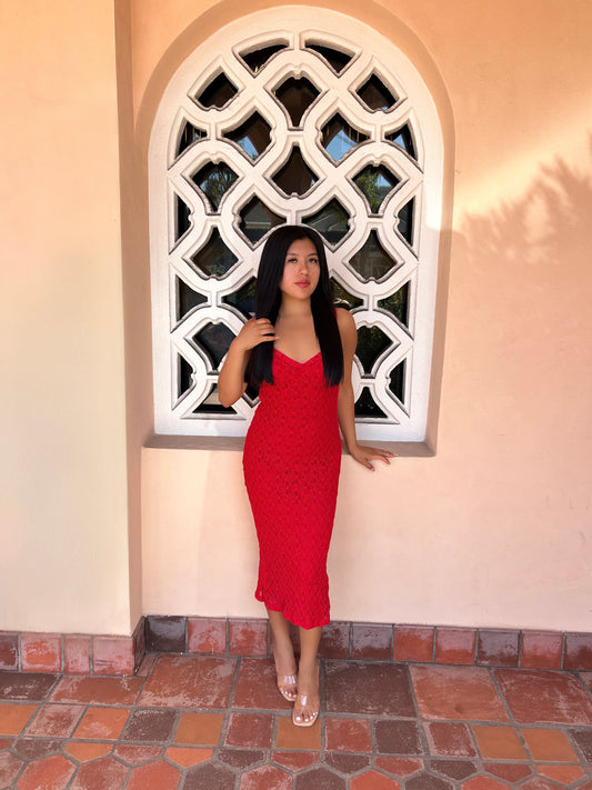 Siena Lace Dress (Red)