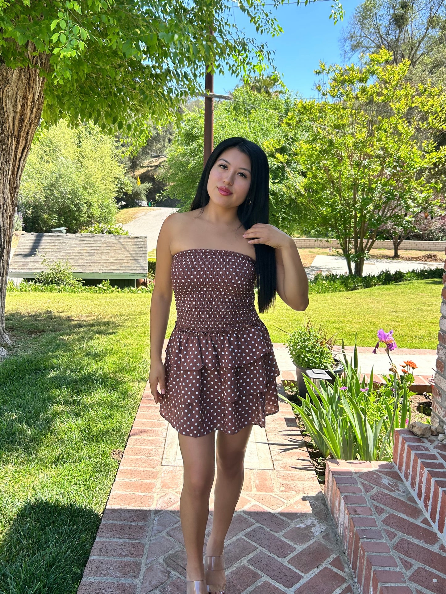 Café Mocha Ruffle Dress